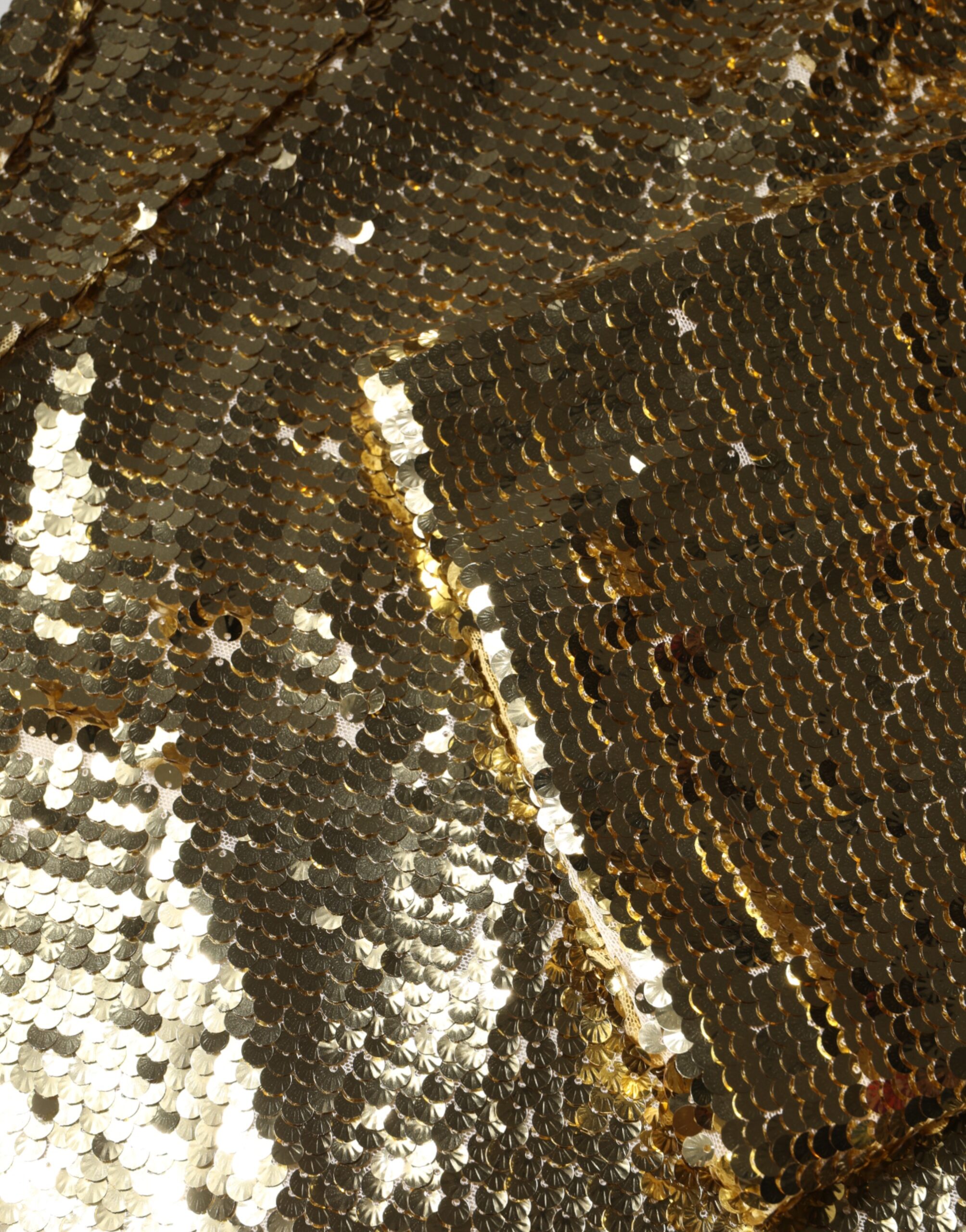 Dolce & Gabbana Gold Sequin Long Sleeve Mini Dress - Image 8