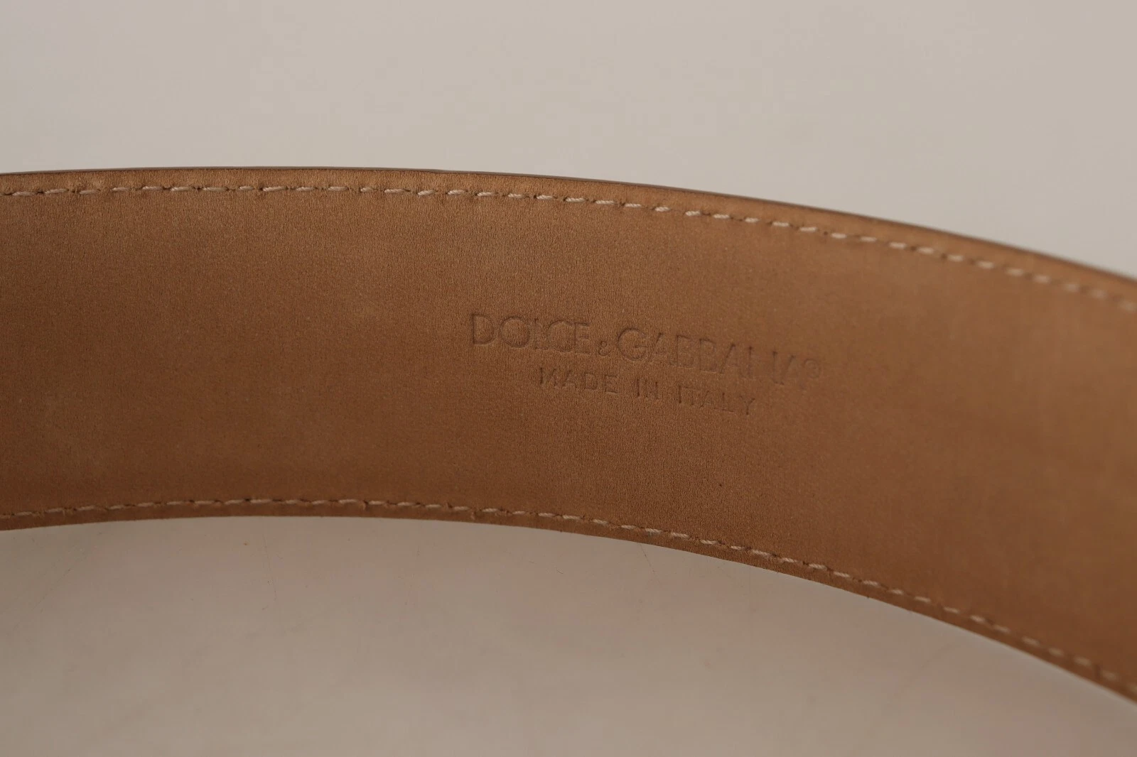Costume National Brown Leather Gold Metal Oval Buckle Belt - Image 6