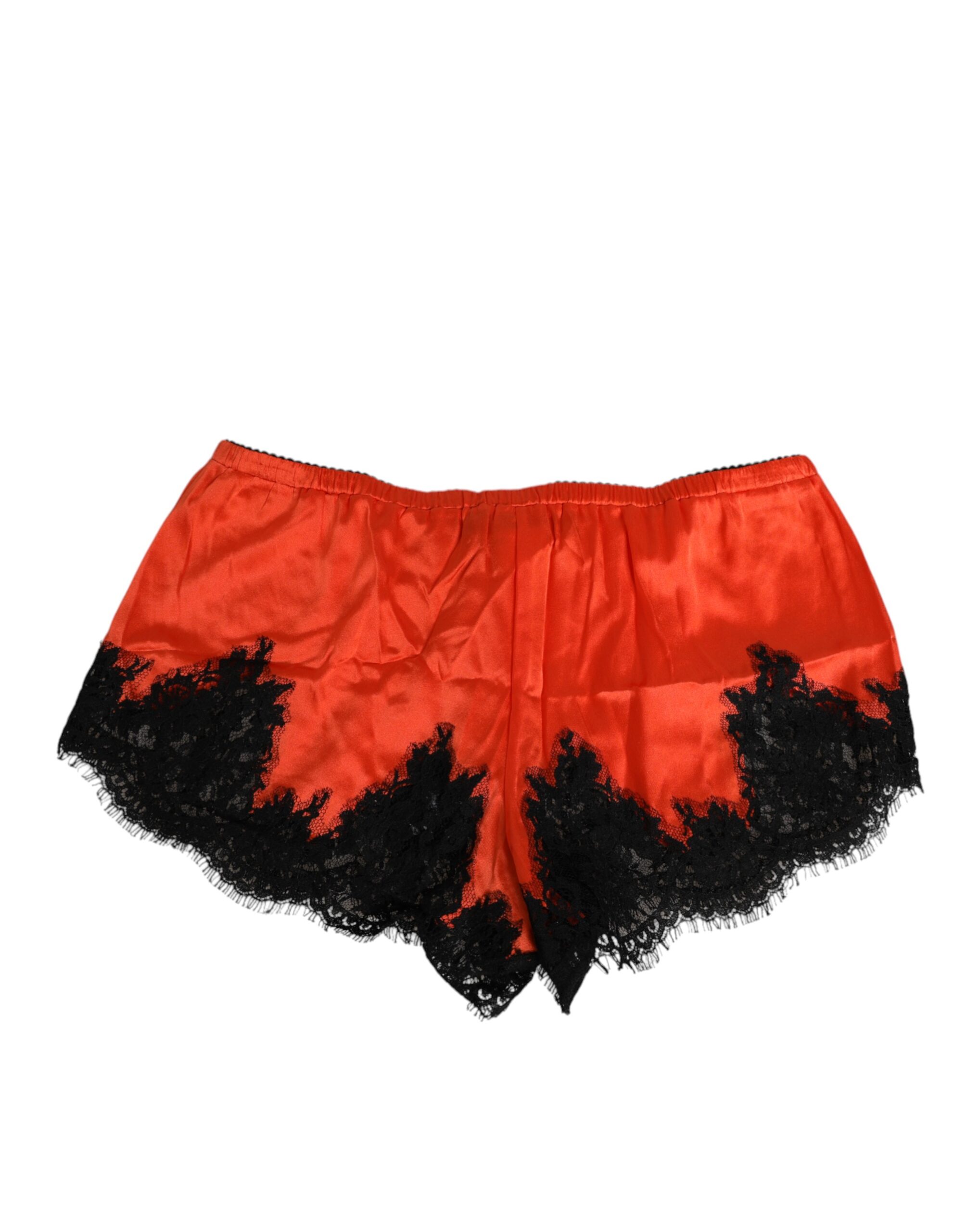 Dolce & Gabbana Red Silk Satin Lace Shorts Underwear - Image 5