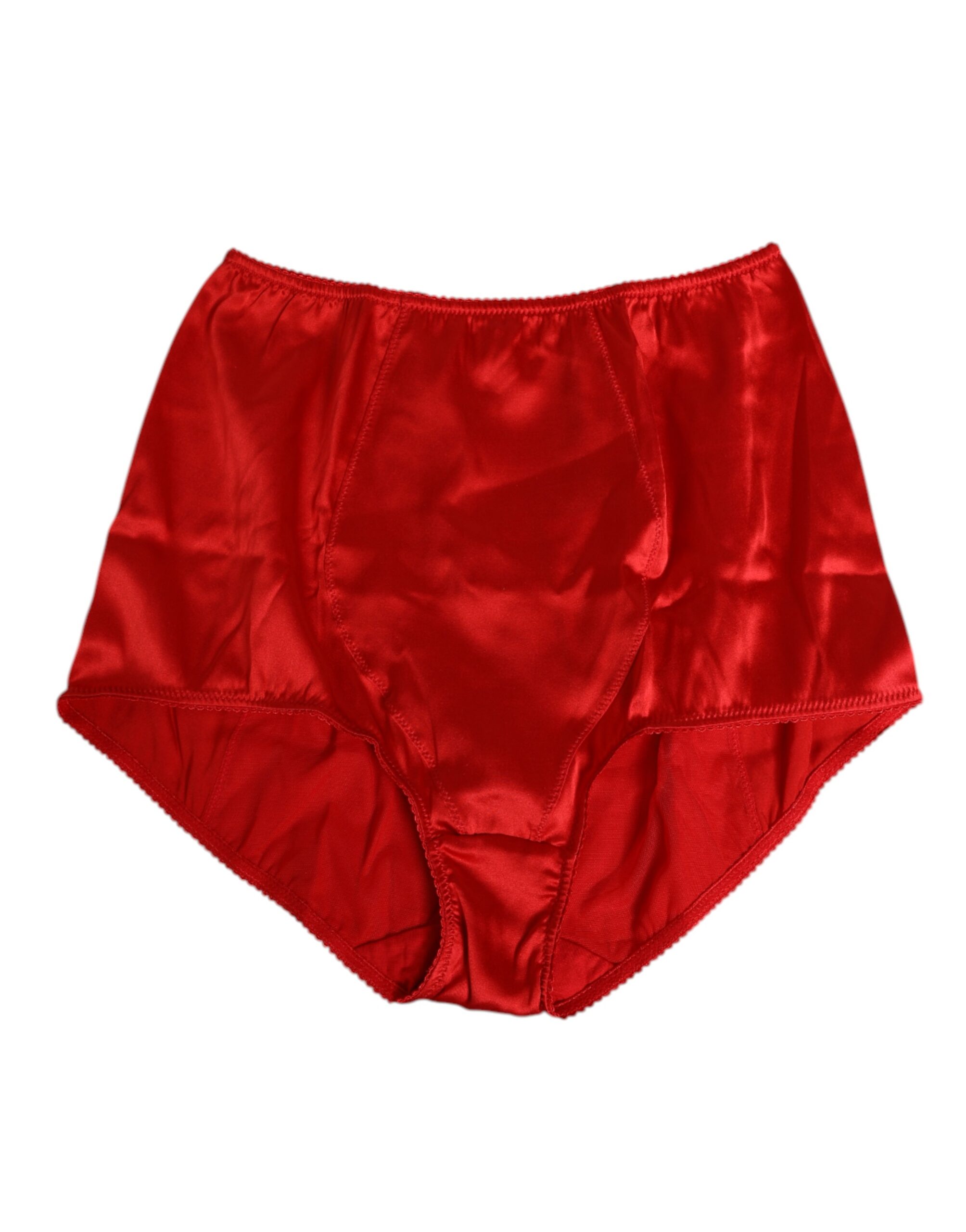 Dolce & Gabbana Red Silk Satin High-Waist Briefs Women Underwear - Image 3