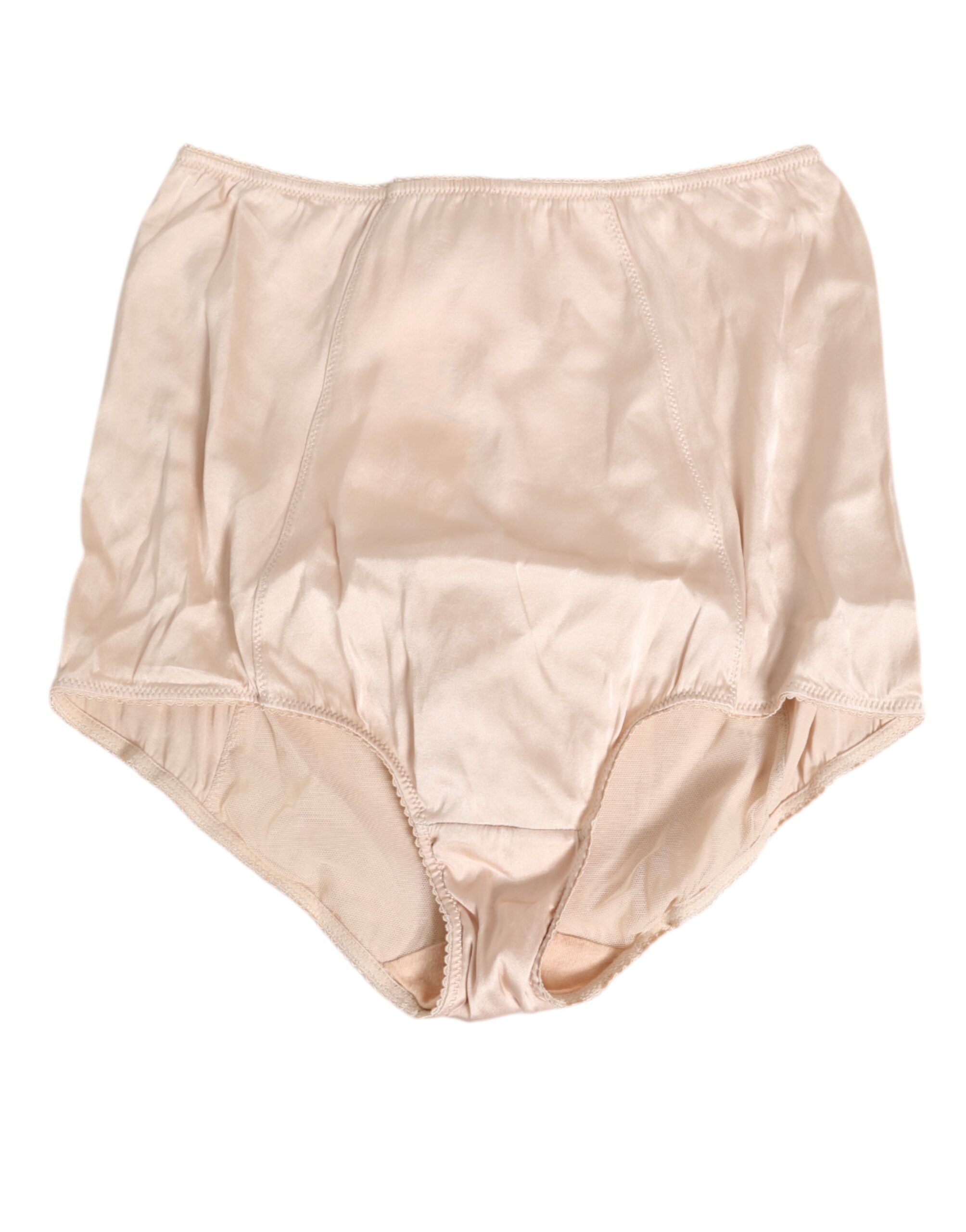 Dolce & Gabbana Beige Rosato Silk Satin High Waist Underwear - Image 2
