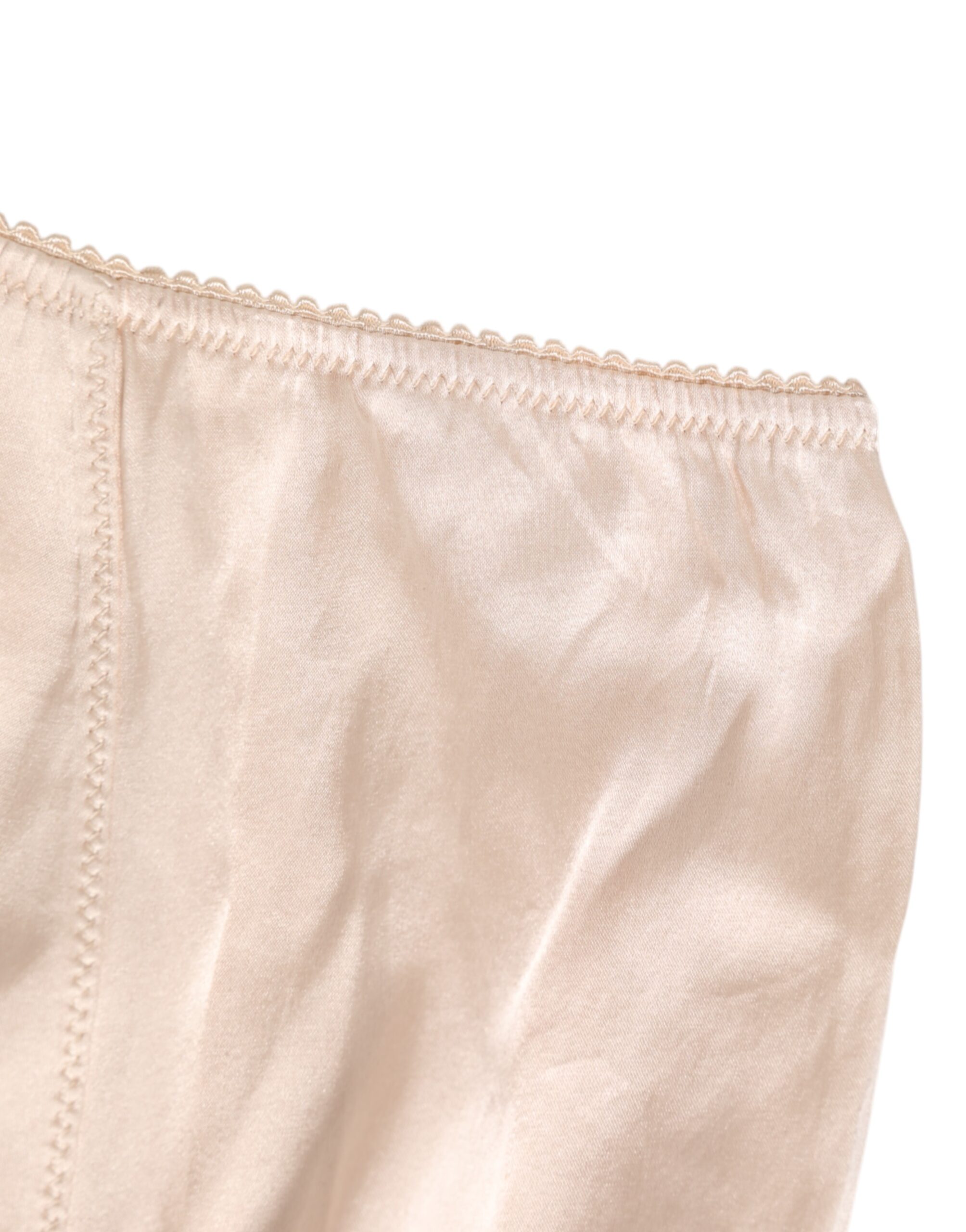 Dolce & Gabbana Beige Rosato Silk Satin High Waist Underwear - Image 3