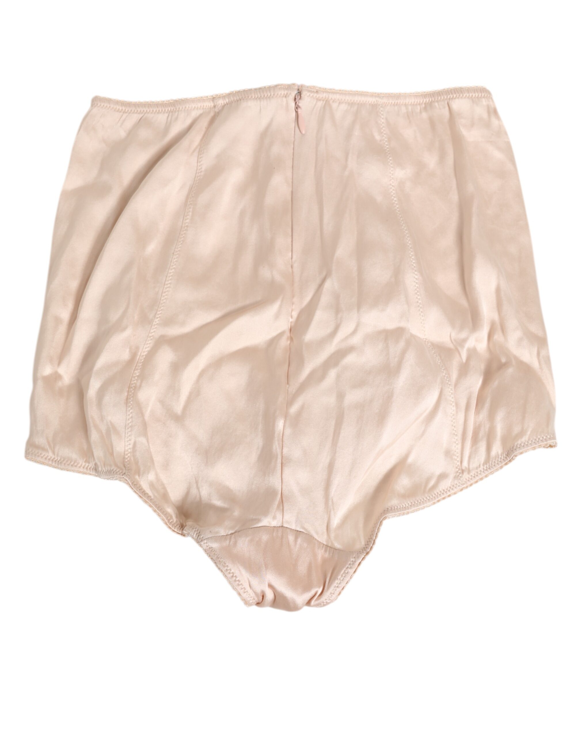 Dolce & Gabbana Beige Rosato Silk Satin High Waist Underwear - Image 4
