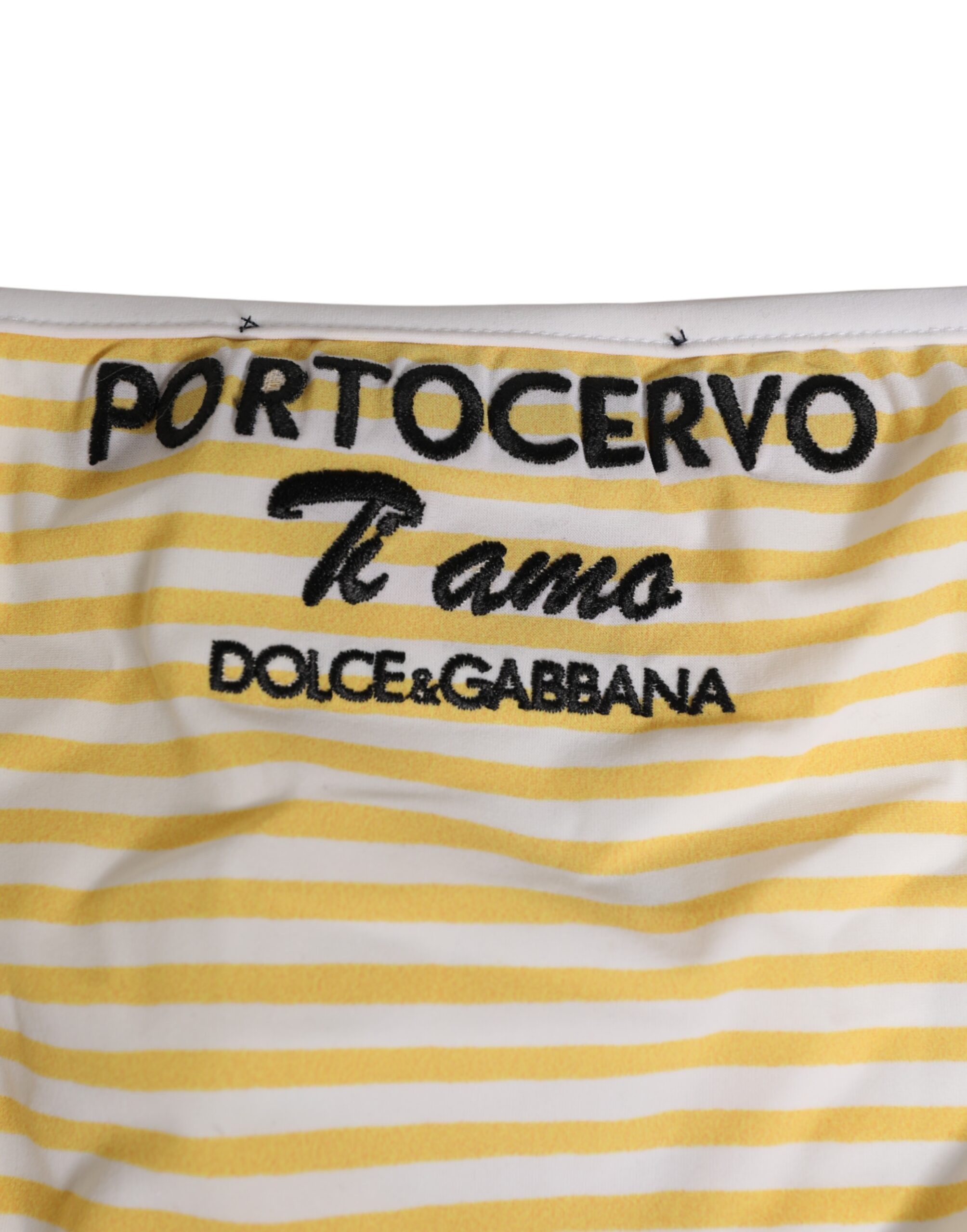 Dolce & Gabbana White Yellow Stripe Tie Side Logo Underwear - Image 6