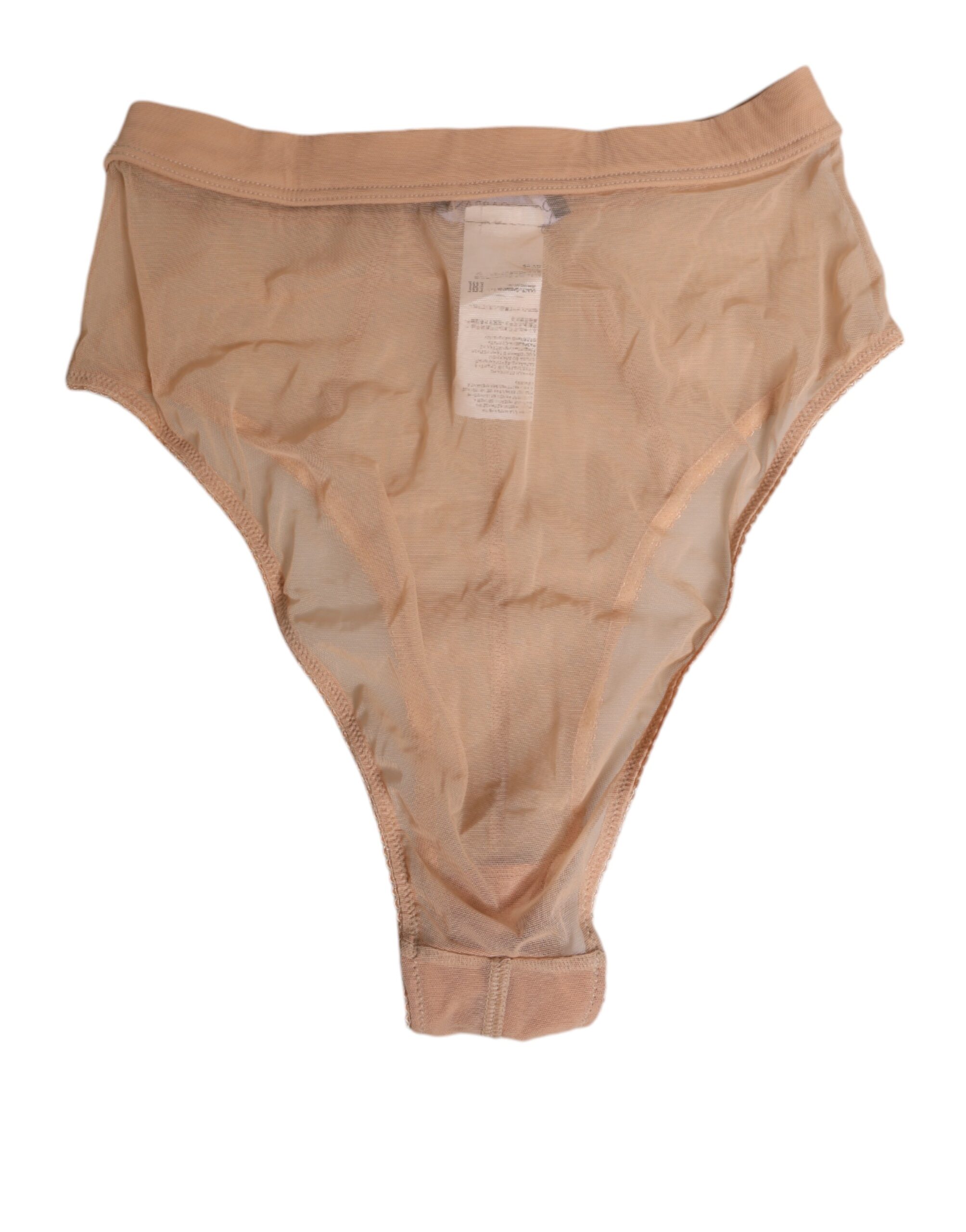 Dolce & Gabbana Beige Sheer Mesh High Waist Briefs Underwear - Image 4