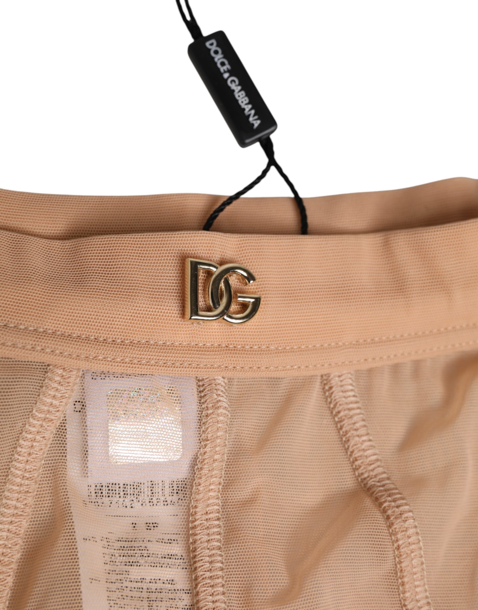 Dolce & Gabbana Beige Sheer Mesh High Waist Briefs Underwear - Image 3