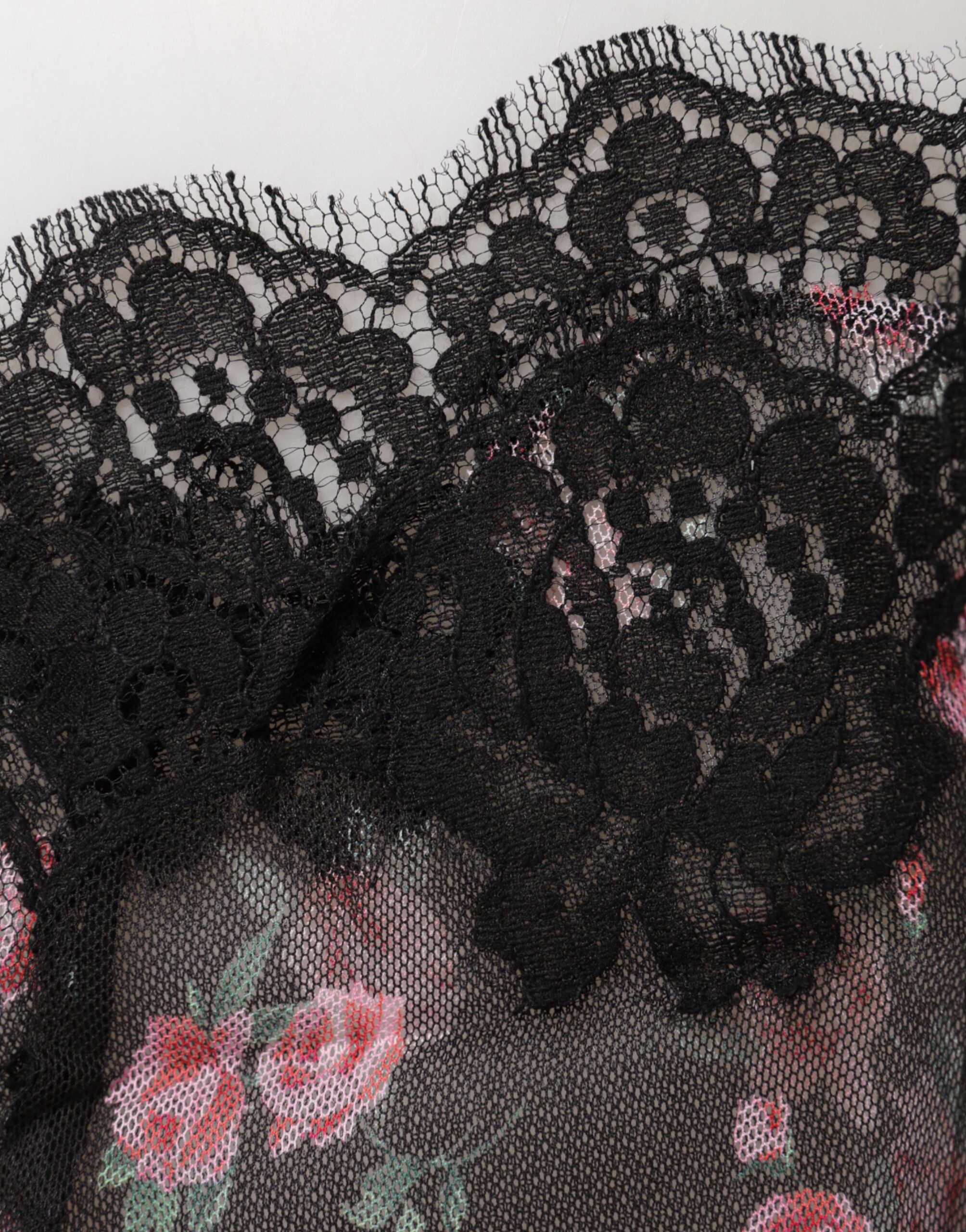 Dolce & Gabbana Black Pink Floral Lace Mesh Lingeri Underwear - Image 5
