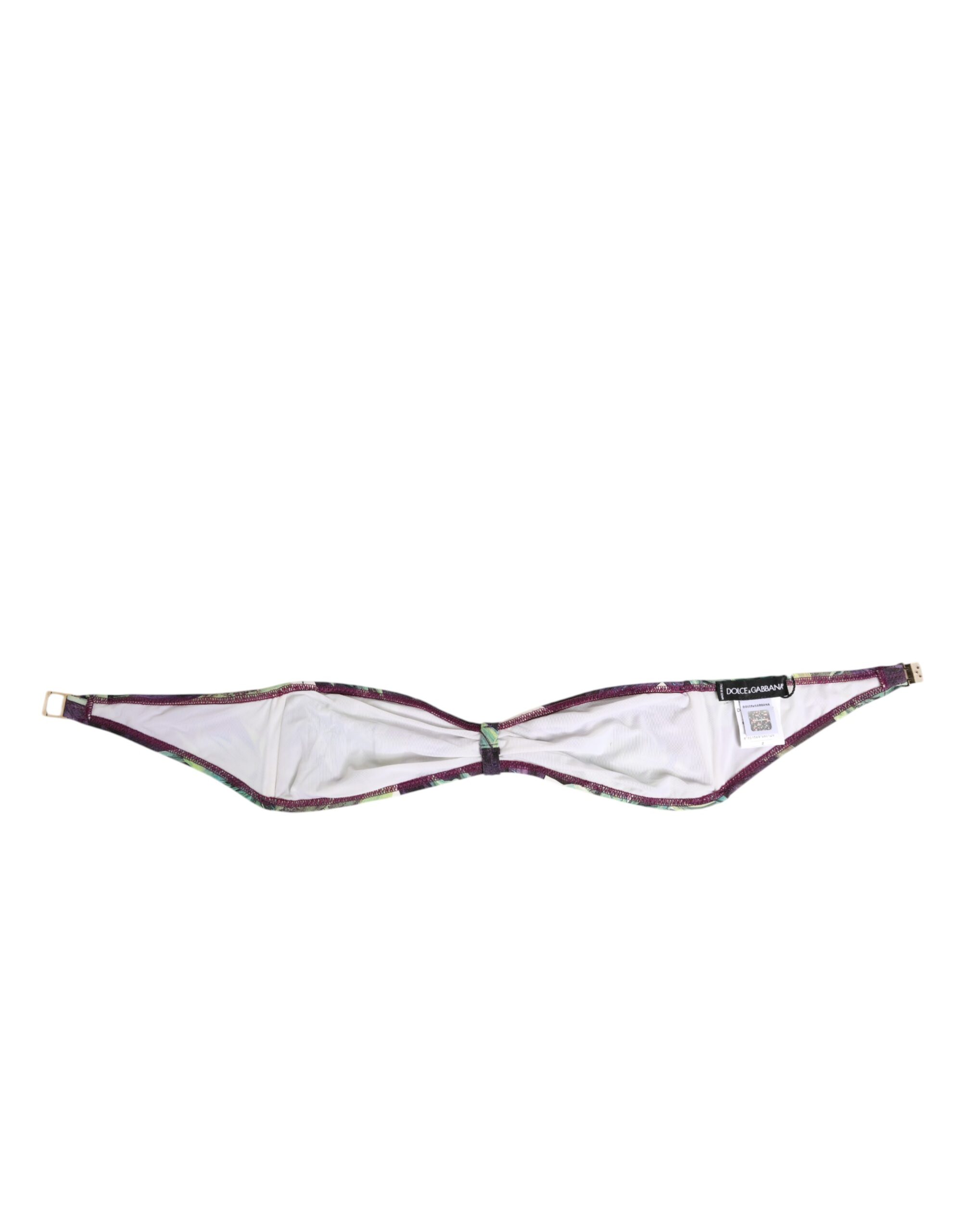 Dolce & Gabbana Purple Green Leaf Print Bandeau Swimwear Underwear - Image 3