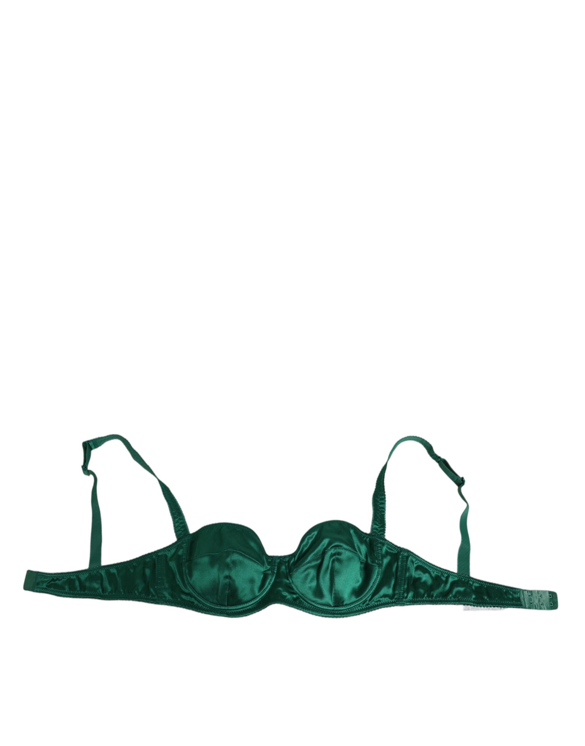Dolce & Gabbana Green Satin Semi-Padded Underwire Musk Underwear - Image 2