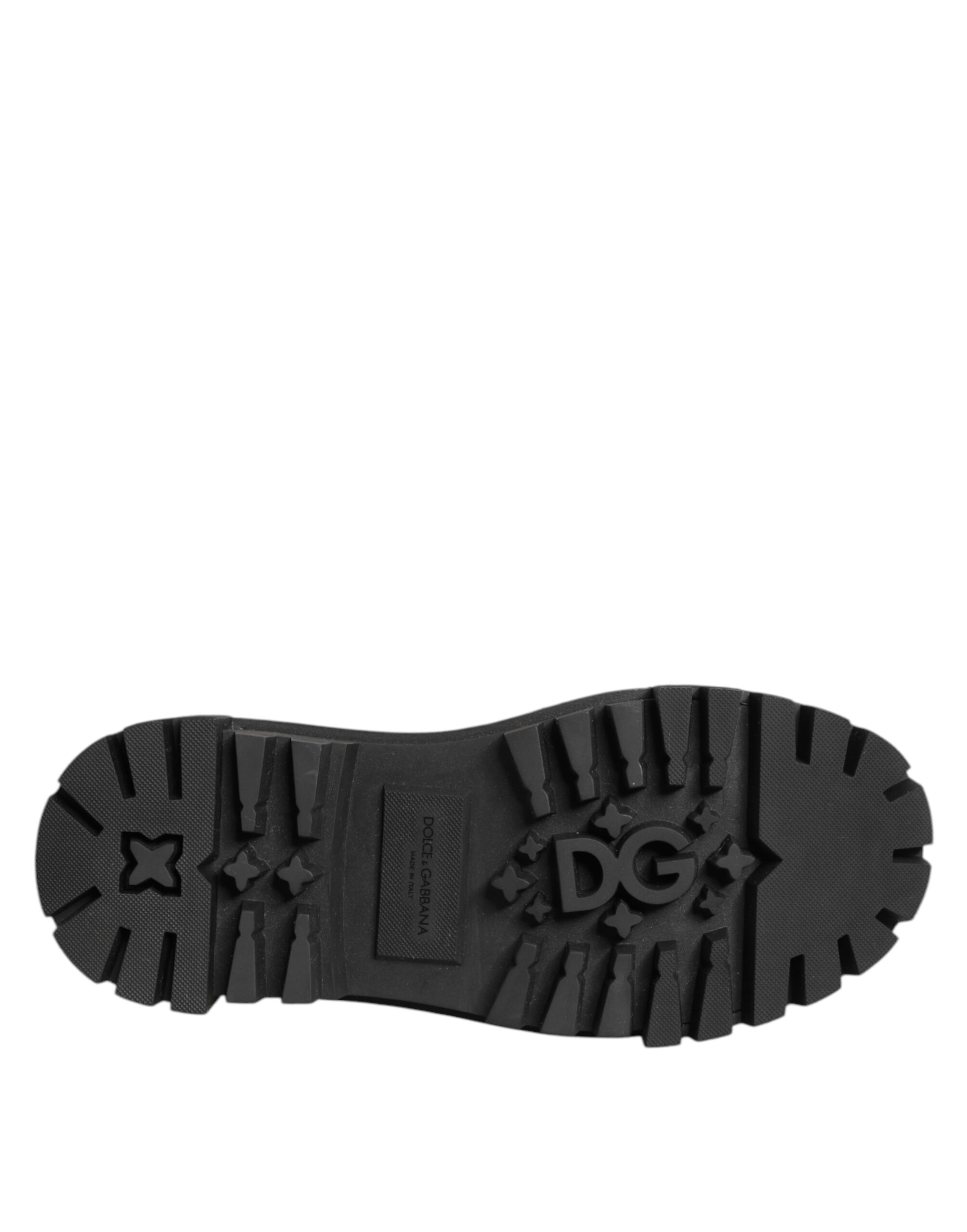 Dolce & Gabbana Black Leather Jeweled Crystals Derby Shoes - Image 8