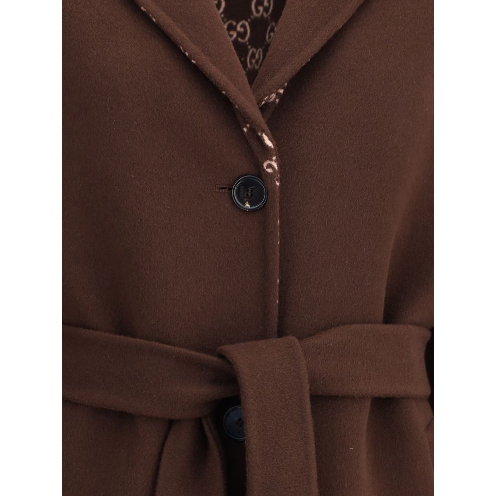 Gucci Brown Wool Coat - Image 5