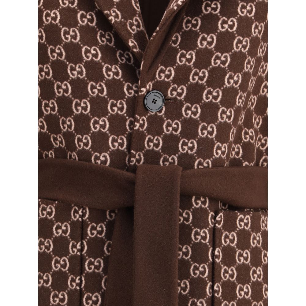 Gucci Brown Wool Coat - Image 6