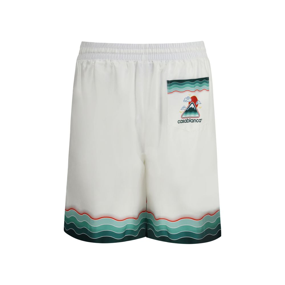 Casablanca White Silk Bermuda Shorts - Image 2