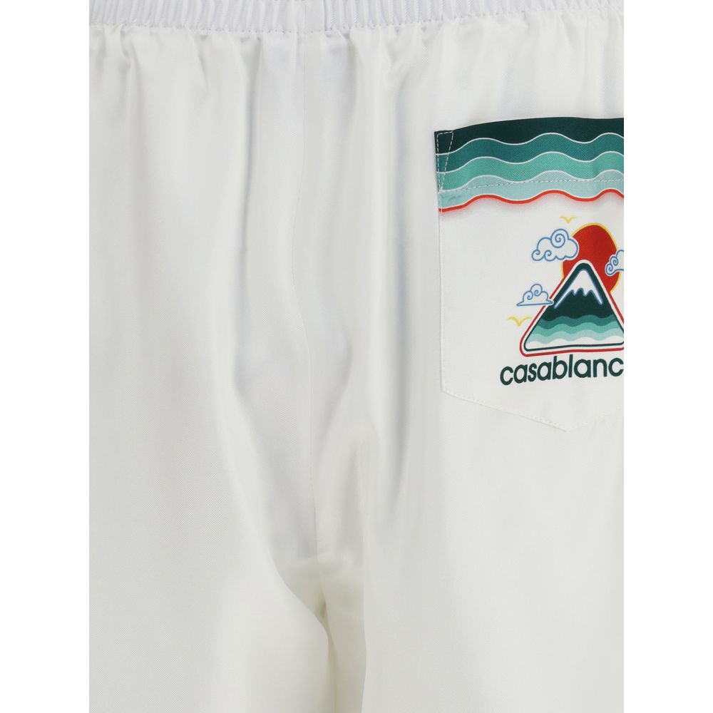 Casablanca White Silk Bermuda Shorts - Image 3
