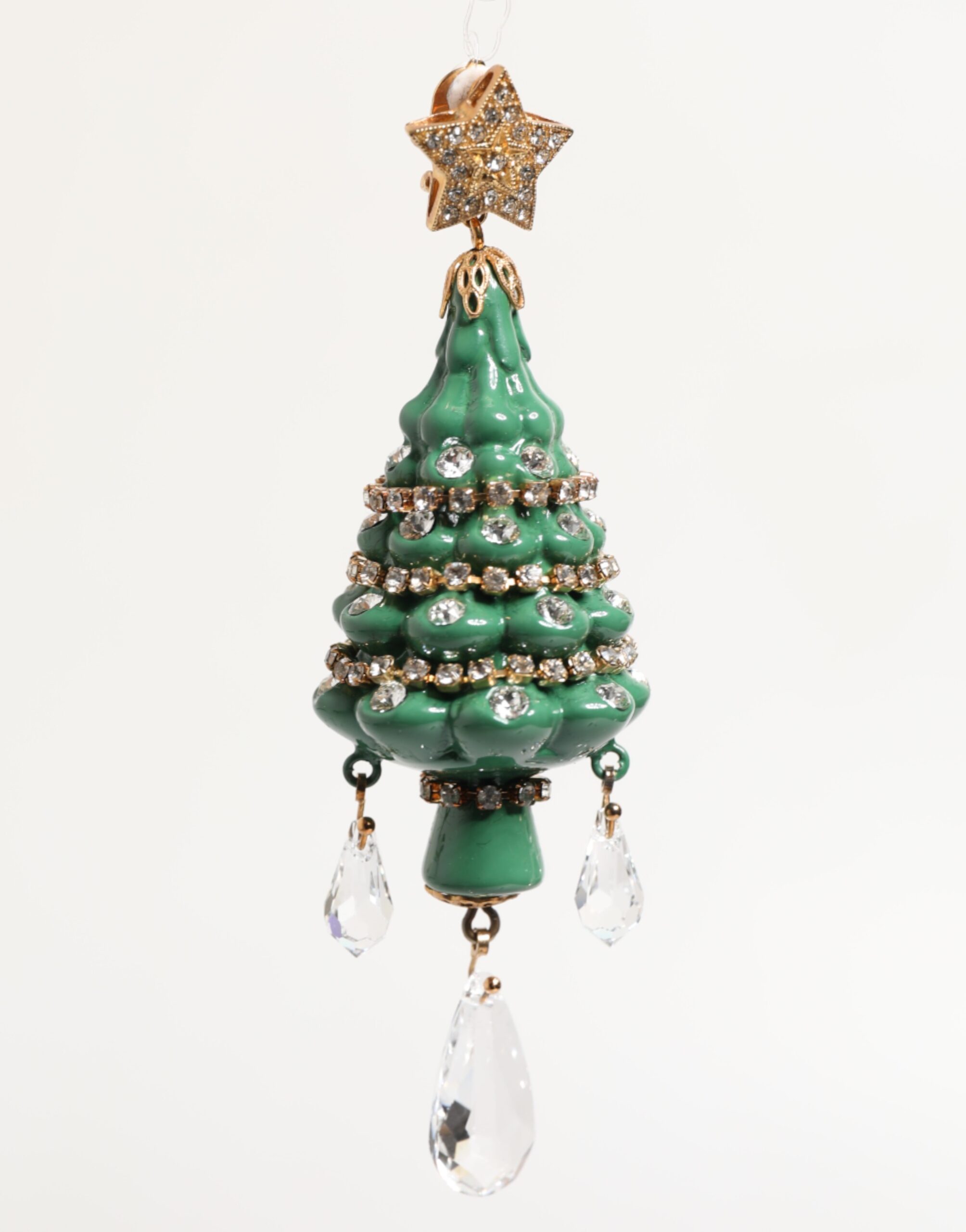 Dolce & Gabbana Gold Brass Multicolour Christmas Tree Earrings - Image 5