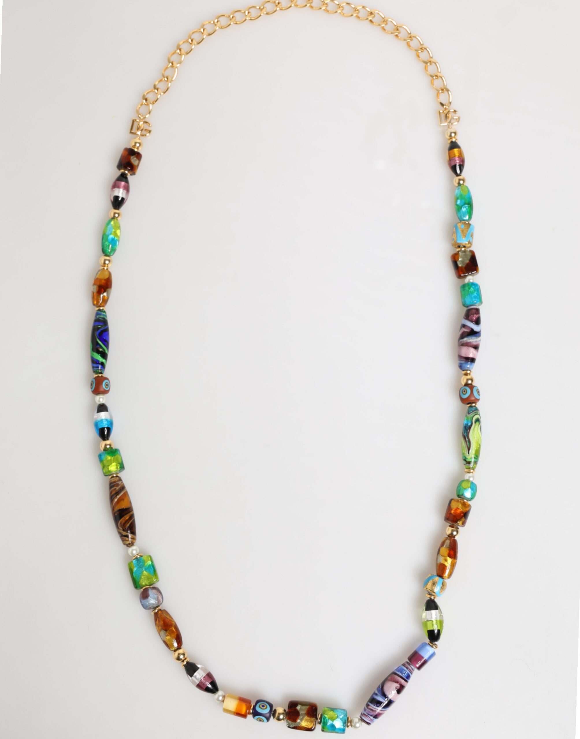Dolce & Gabbana Multicolor Murano Glass Beads Brass Women Jewelry Necklace - Image 2
