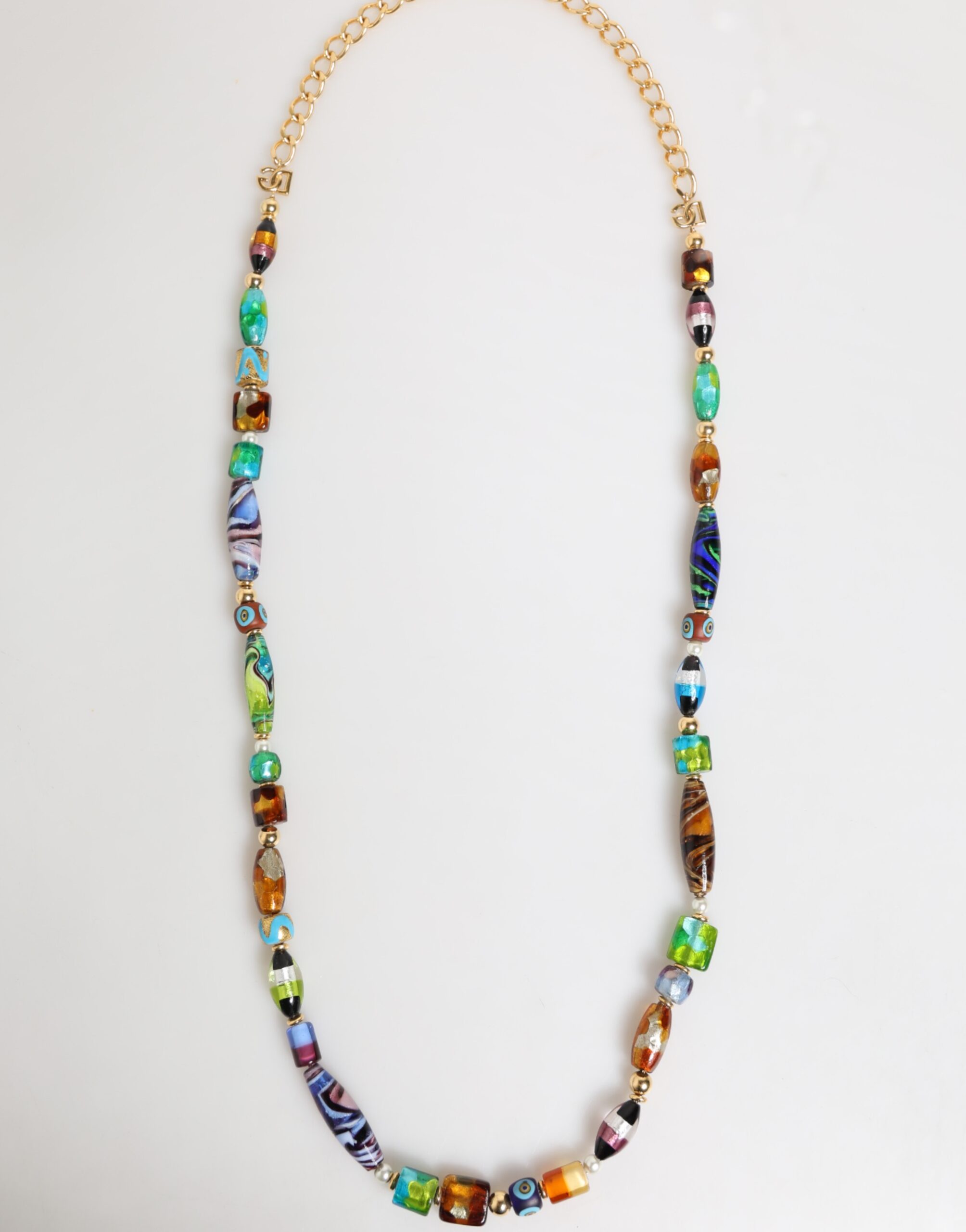 Dolce & Gabbana Multicolor Murano Glass Beads Brass Women Jewelry Necklace - Image 8