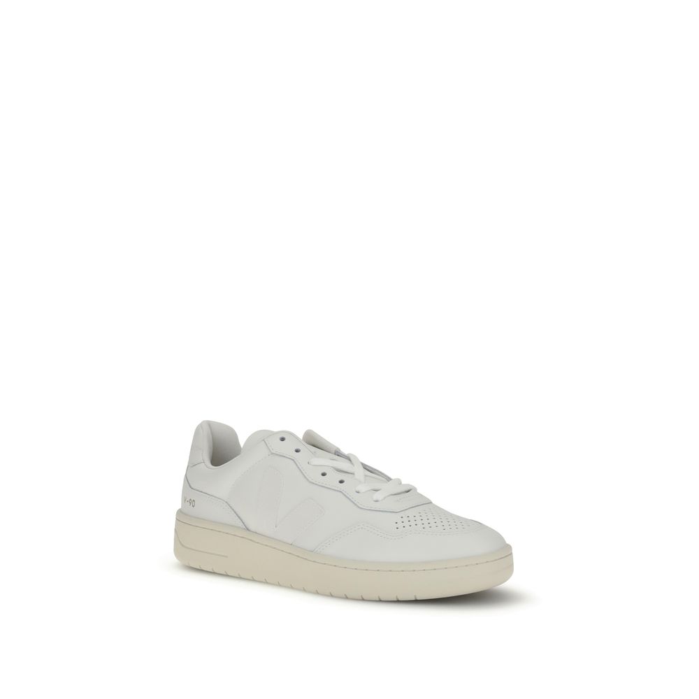 Veja White Leather Low Top Sneakers - Image 2