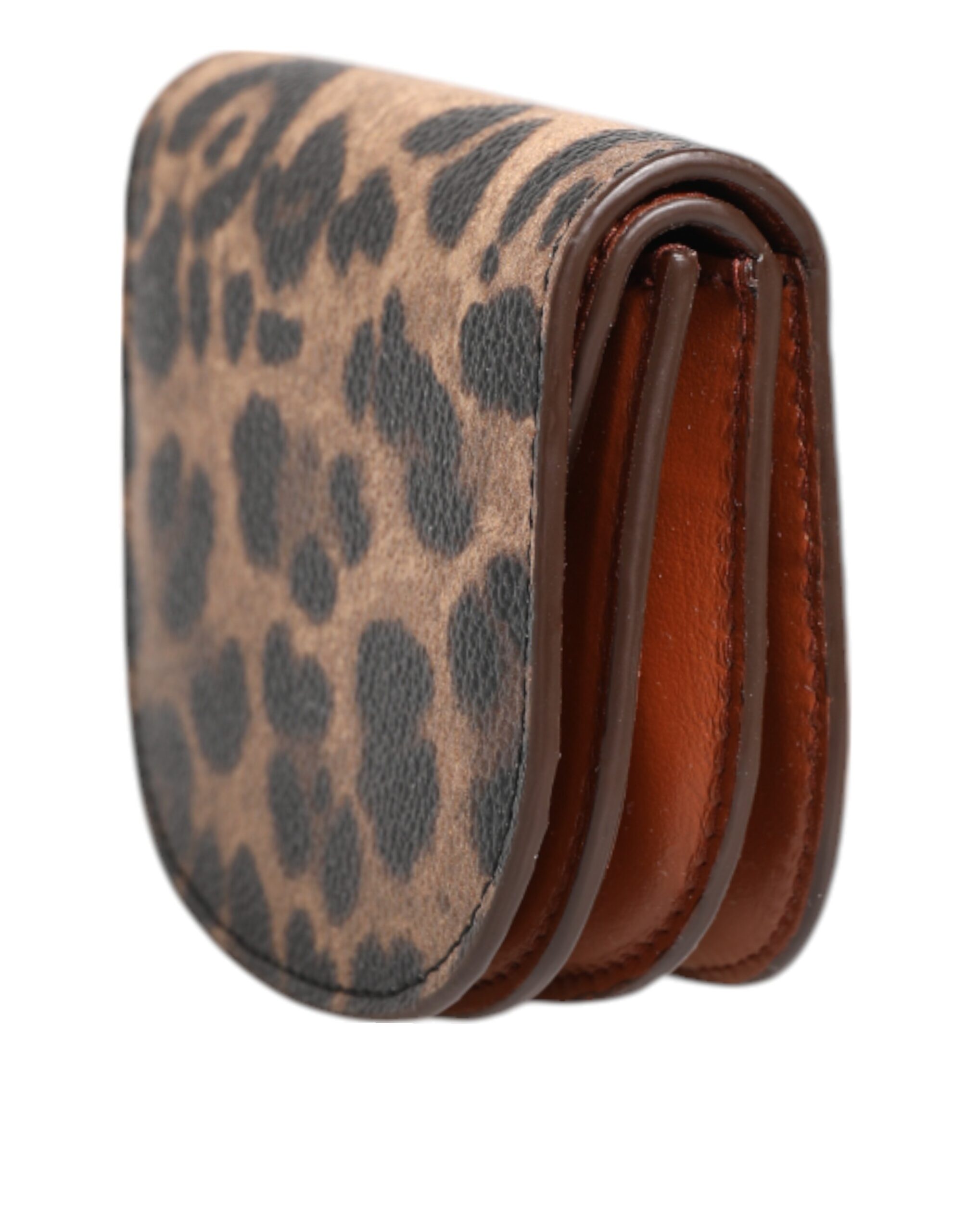Dolce & Gabbana Brown Leopard Print Calf Leather Small Coin Purse Wallet - Image 3