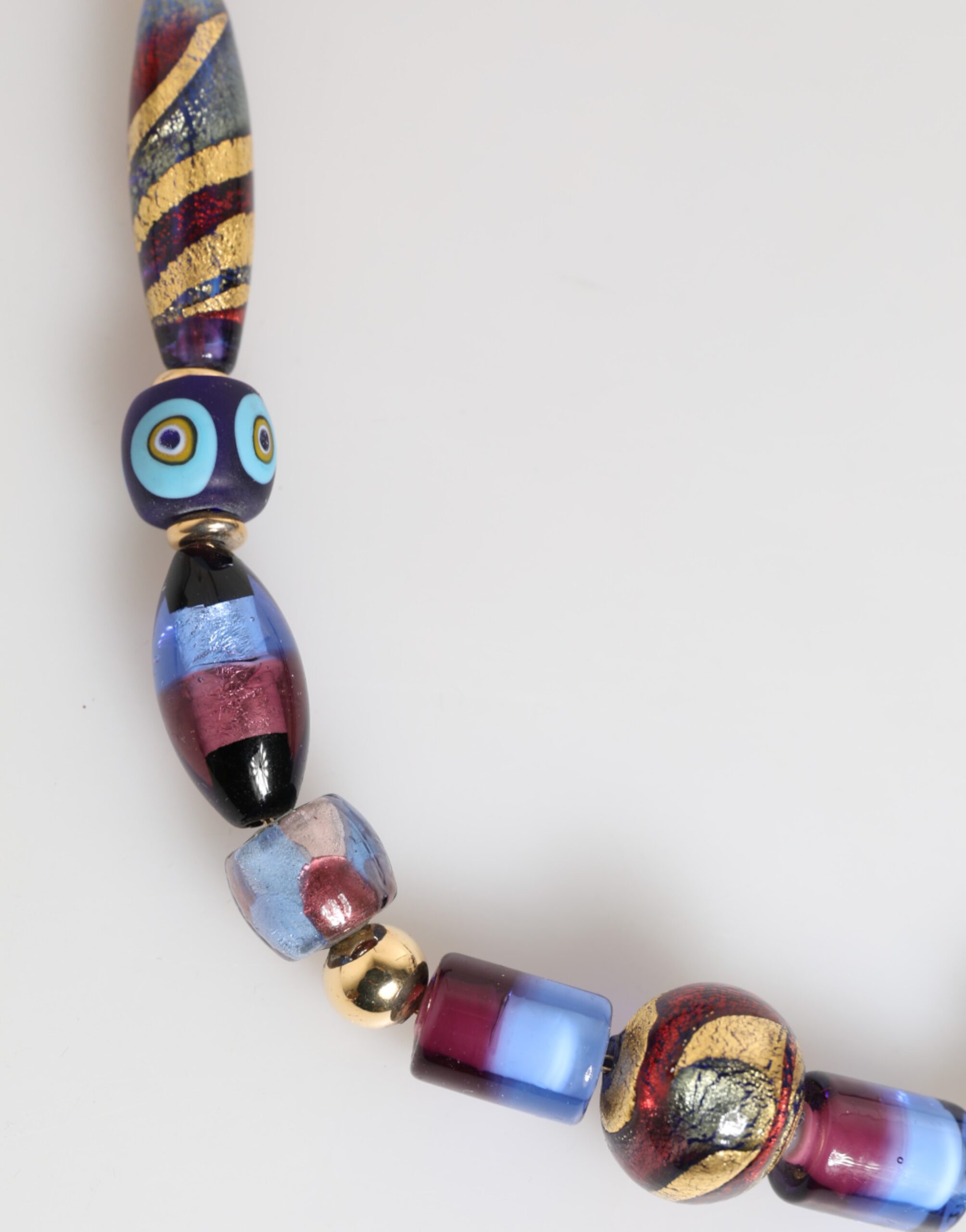 Dolce & Gabbana Multicolor Murano Glass Beads Gold Brass Chain Jewelry Necklace - Image 4