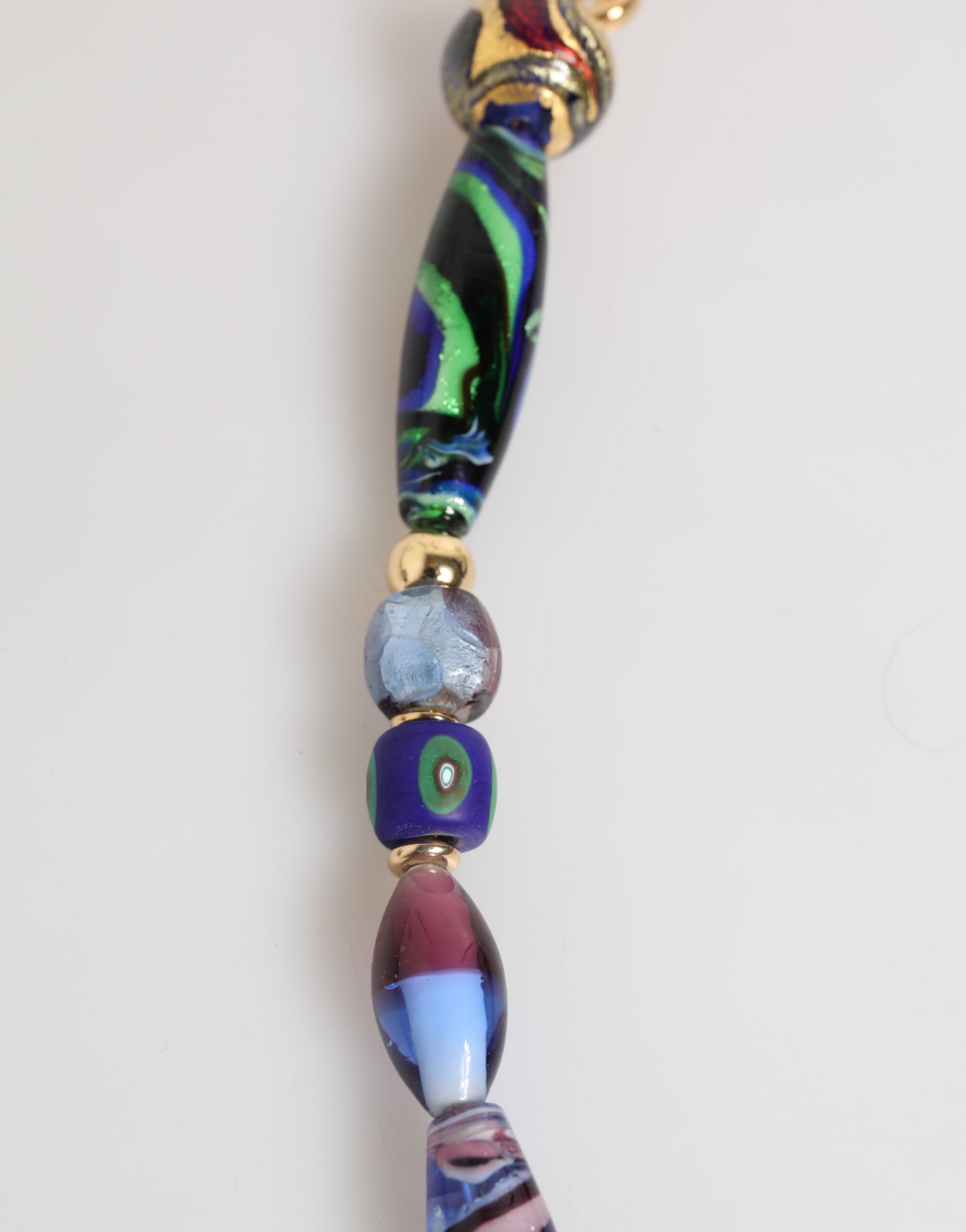 Dolce & Gabbana Multicolor Murano Glass Beads Gold Brass Chain Jewelry Necklace - Image 5