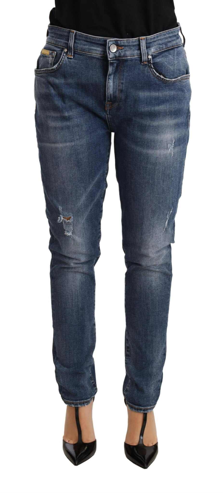 Dolce & Gabbana Blue Distressed Slim Fit Denim Pants Jeans - Image 3