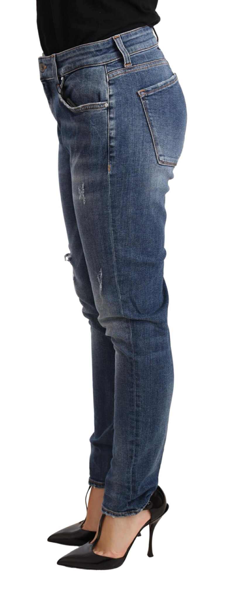 Dolce & Gabbana Blue Distressed Slim Fit Denim Pants Jeans - Image 4