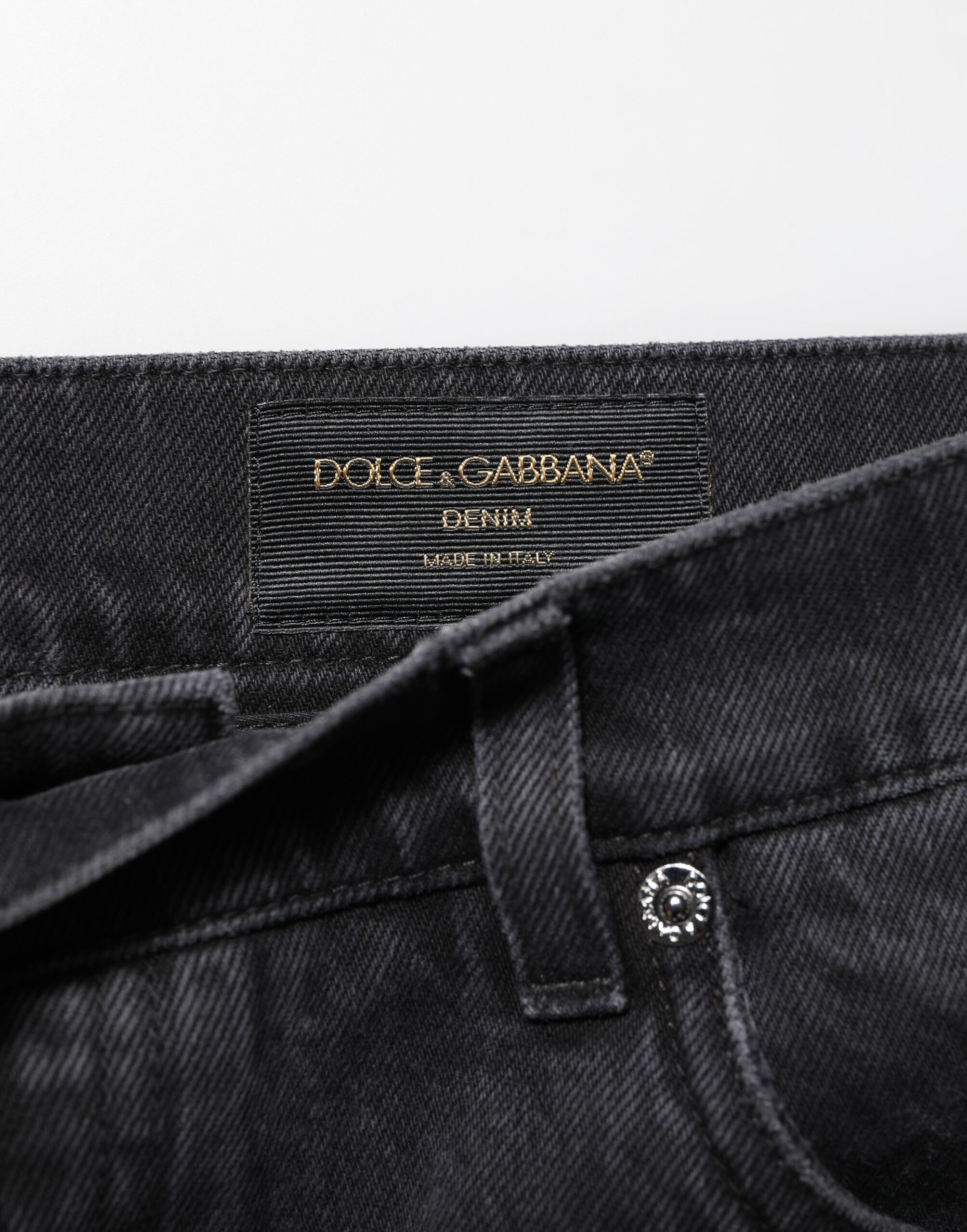 Dolce & Gabbana Black Denim Wide Leg Relaxed Fit Pants Jeans - Image 7