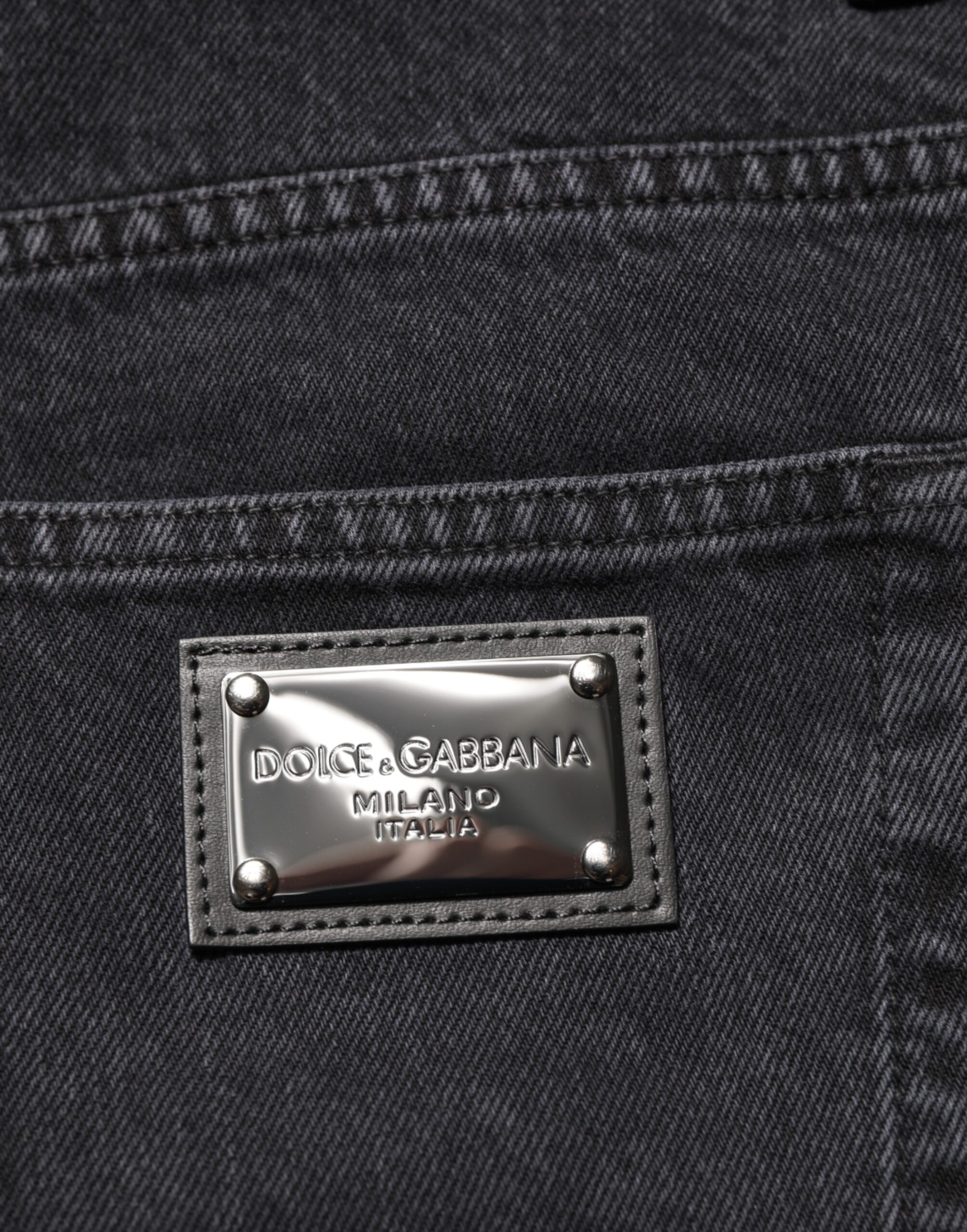 Dolce & Gabbana Black Denim Wide Leg Relaxed Fit Pants Jeans - Image 8