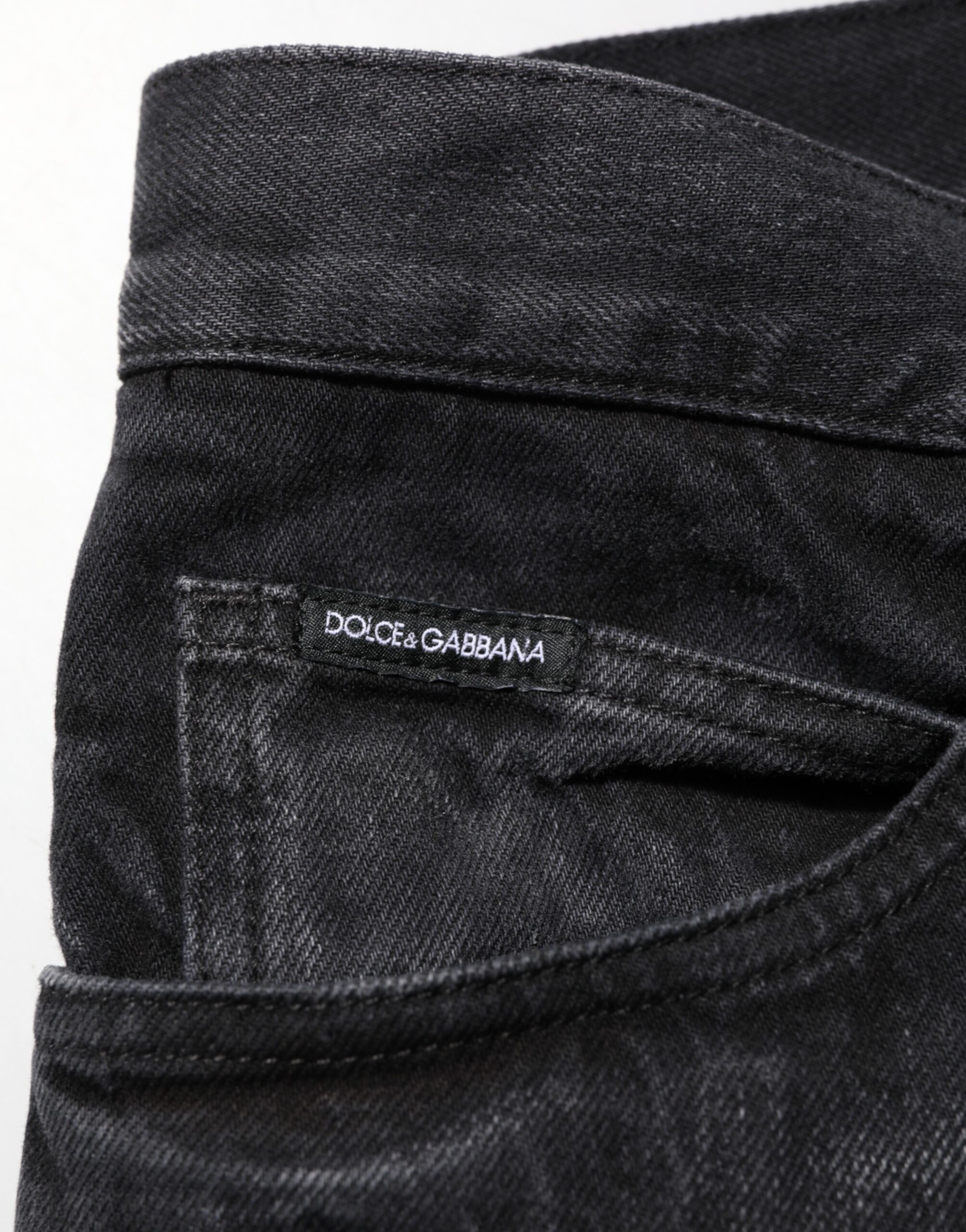 Dolce & Gabbana Black Washed Cotton Skinny Men Denim Jeans - Image 6