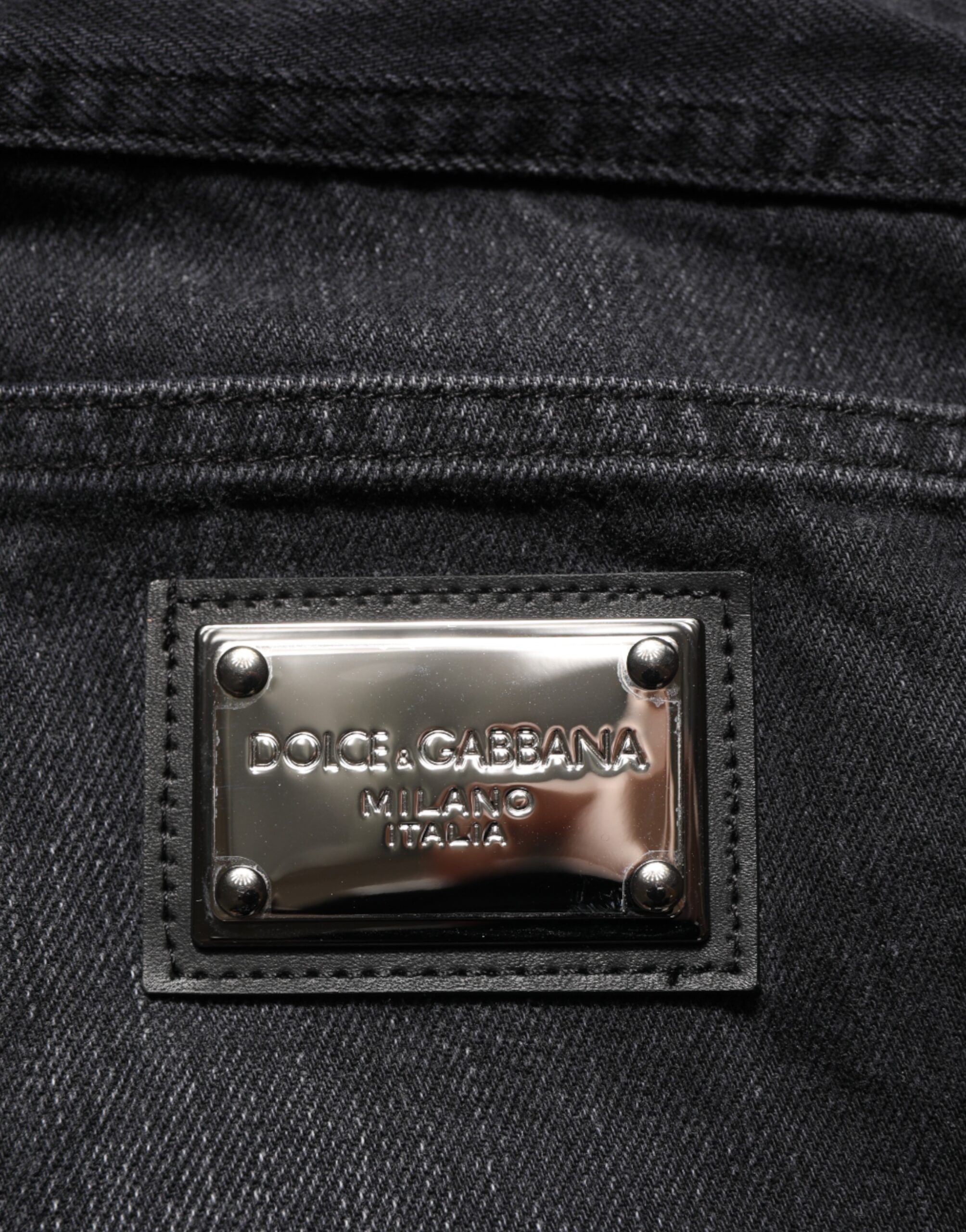 Dolce & Gabbana Black Washed Cotton Skinny Men Denim Jeans - Image 7