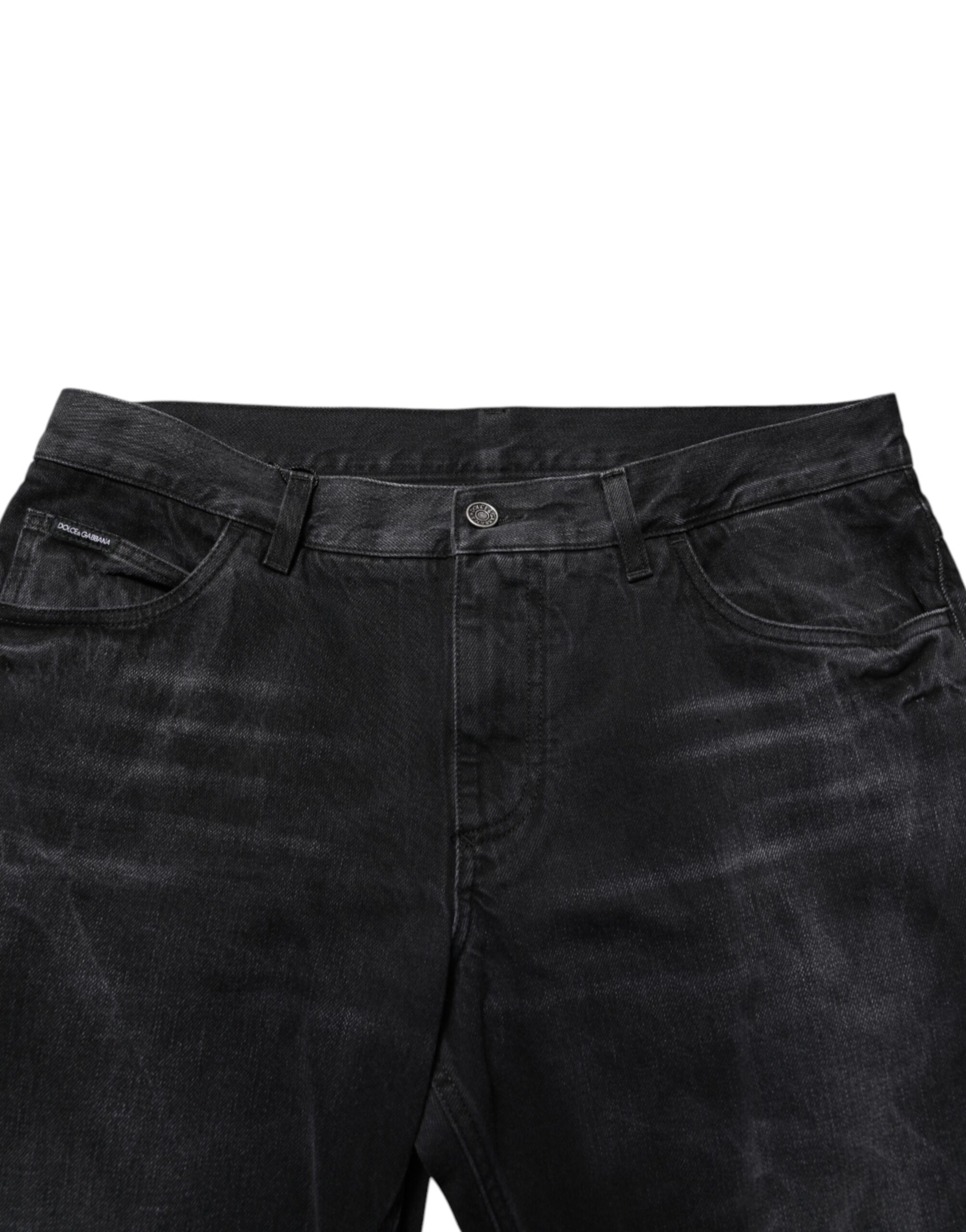 Dolce & Gabbana Black Washed Cotton Skinny Men Denim Jeans - Image 5