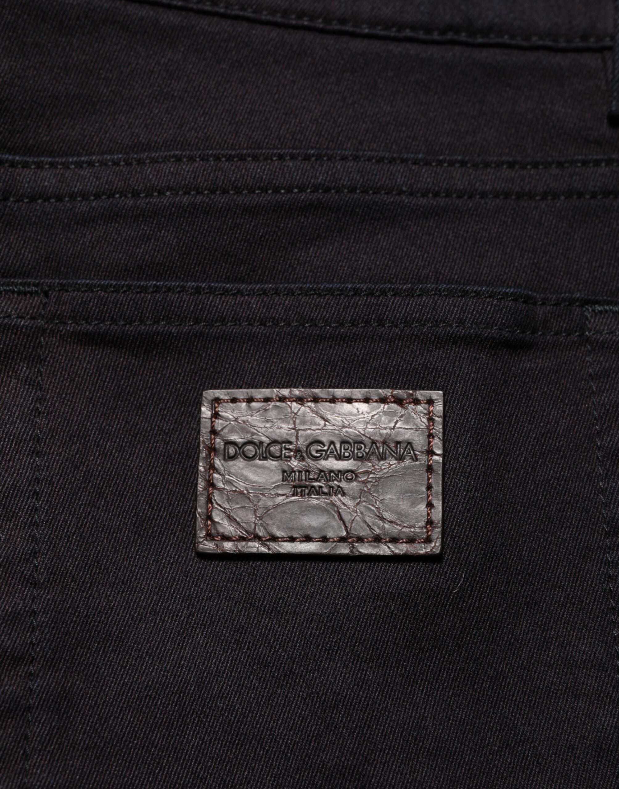 Dolce & Gabbana Black Cotton Blend Skinny Men Trouser Pants - Image 7