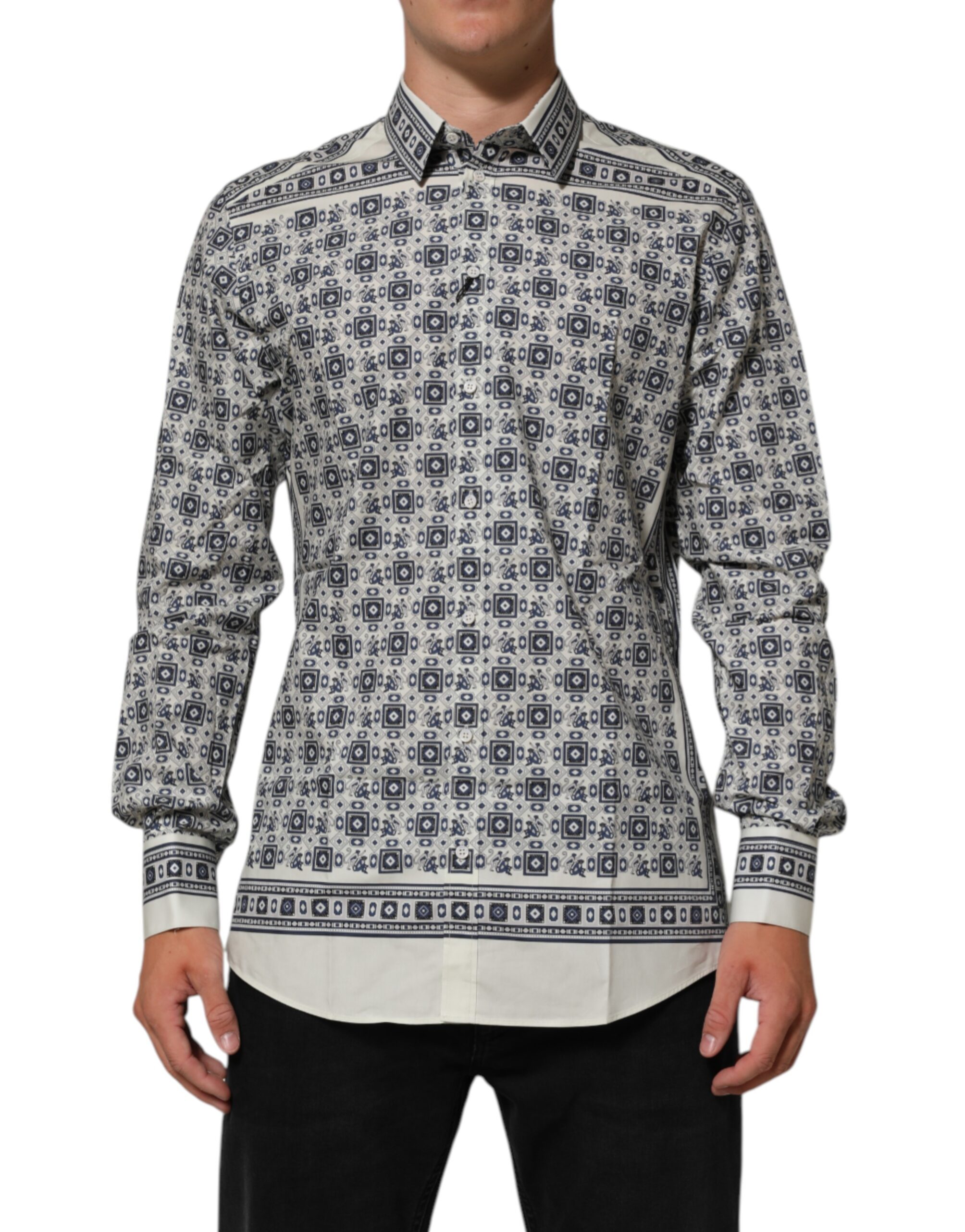 Dolce & Gabbana Multicolor Monkey Tie Print GOLD Dress Shirt - Image 2