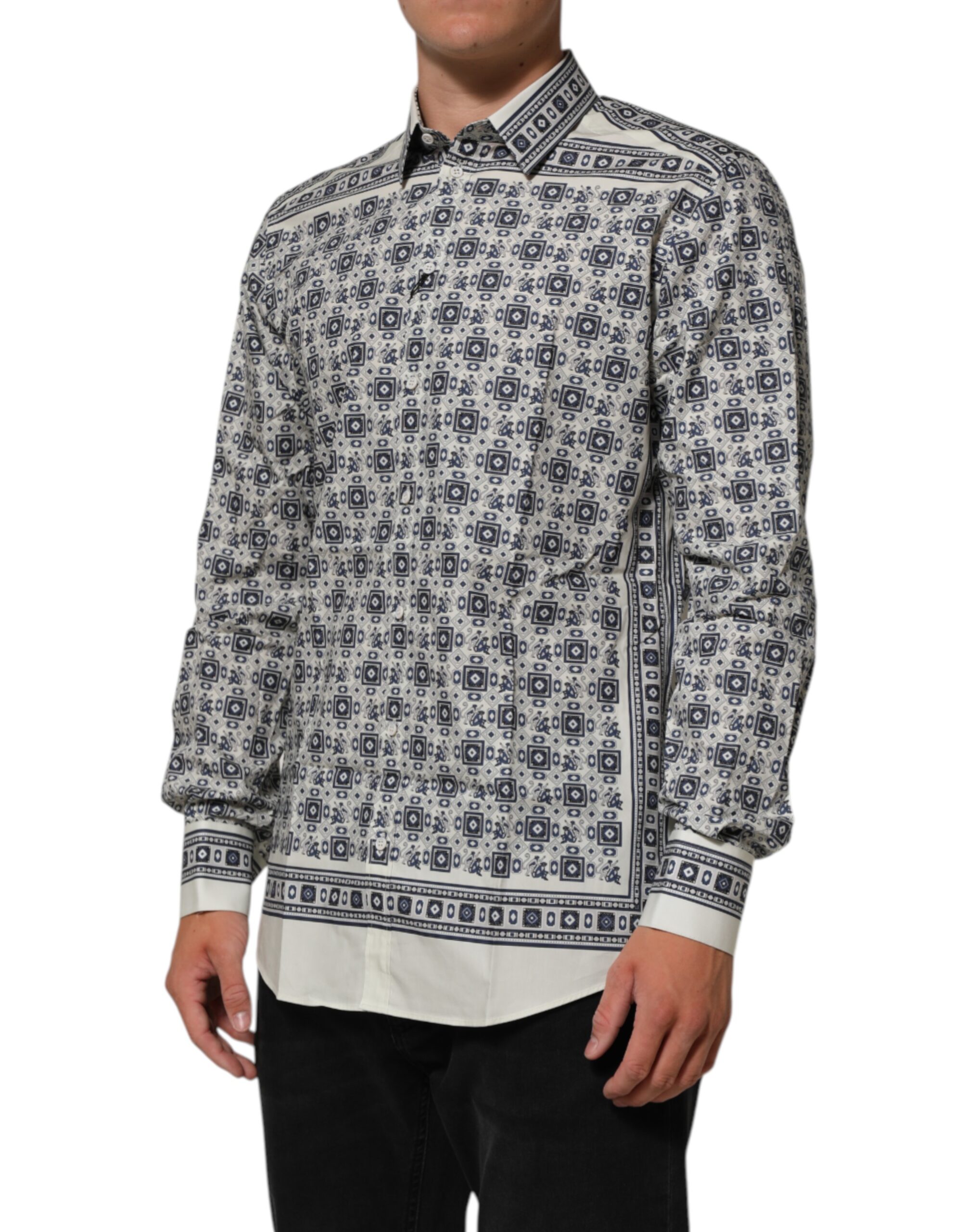 Dolce & Gabbana Multicolor Monkey Tie Print GOLD Dress Shirt - Image 3