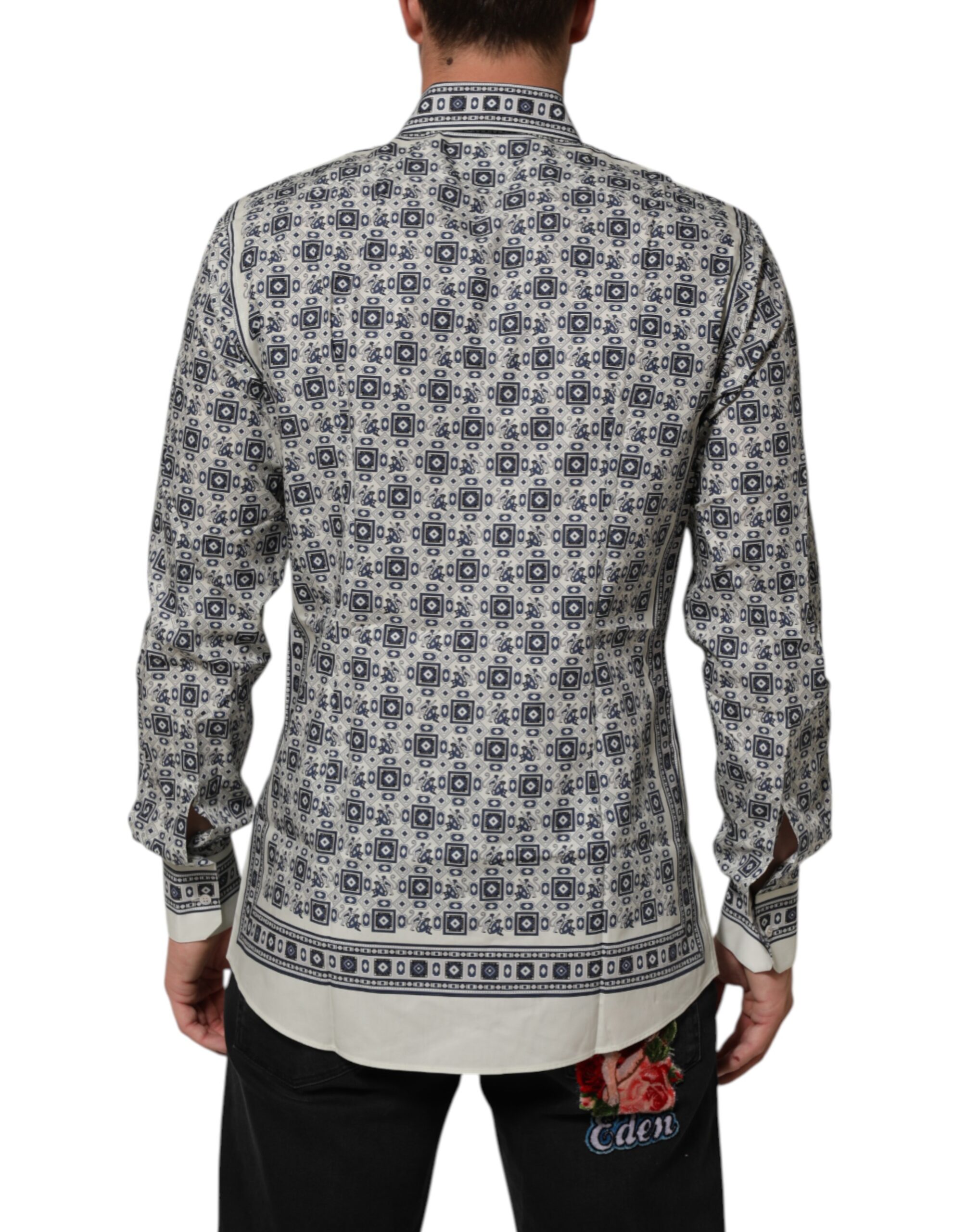 Dolce & Gabbana Multicolor Monkey Tie Print GOLD Dress Shirt - Image 4