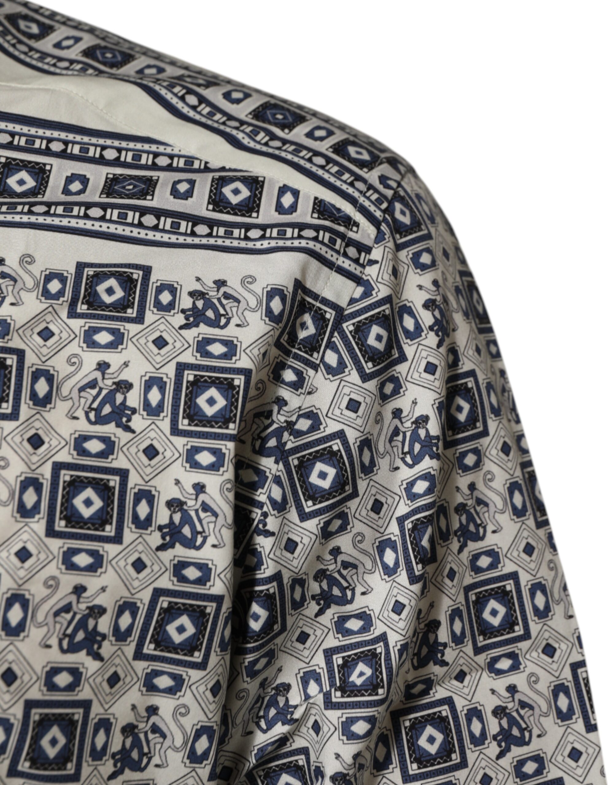 Dolce & Gabbana Multicolor Monkey Tie Print GOLD Dress Shirt - Image 6