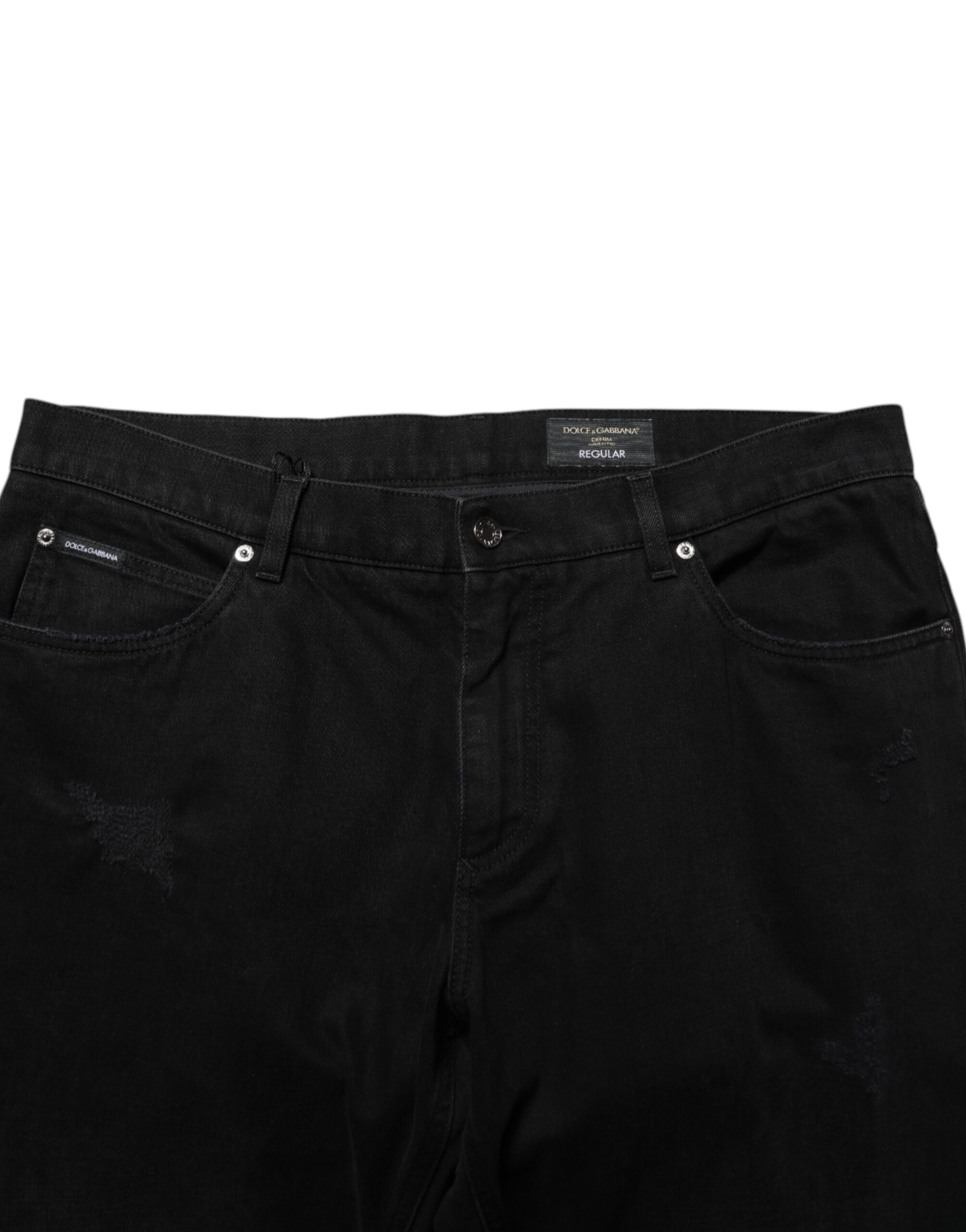 Dolce & Gabbana Black Cotton Regular Denim Men Trouser Jeans - Image 5