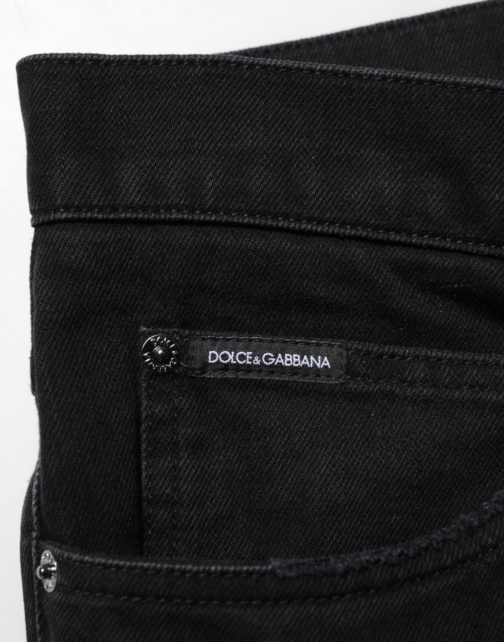 Dolce & Gabbana Black Cotton Regular Denim Men Trouser Jeans - Image 7
