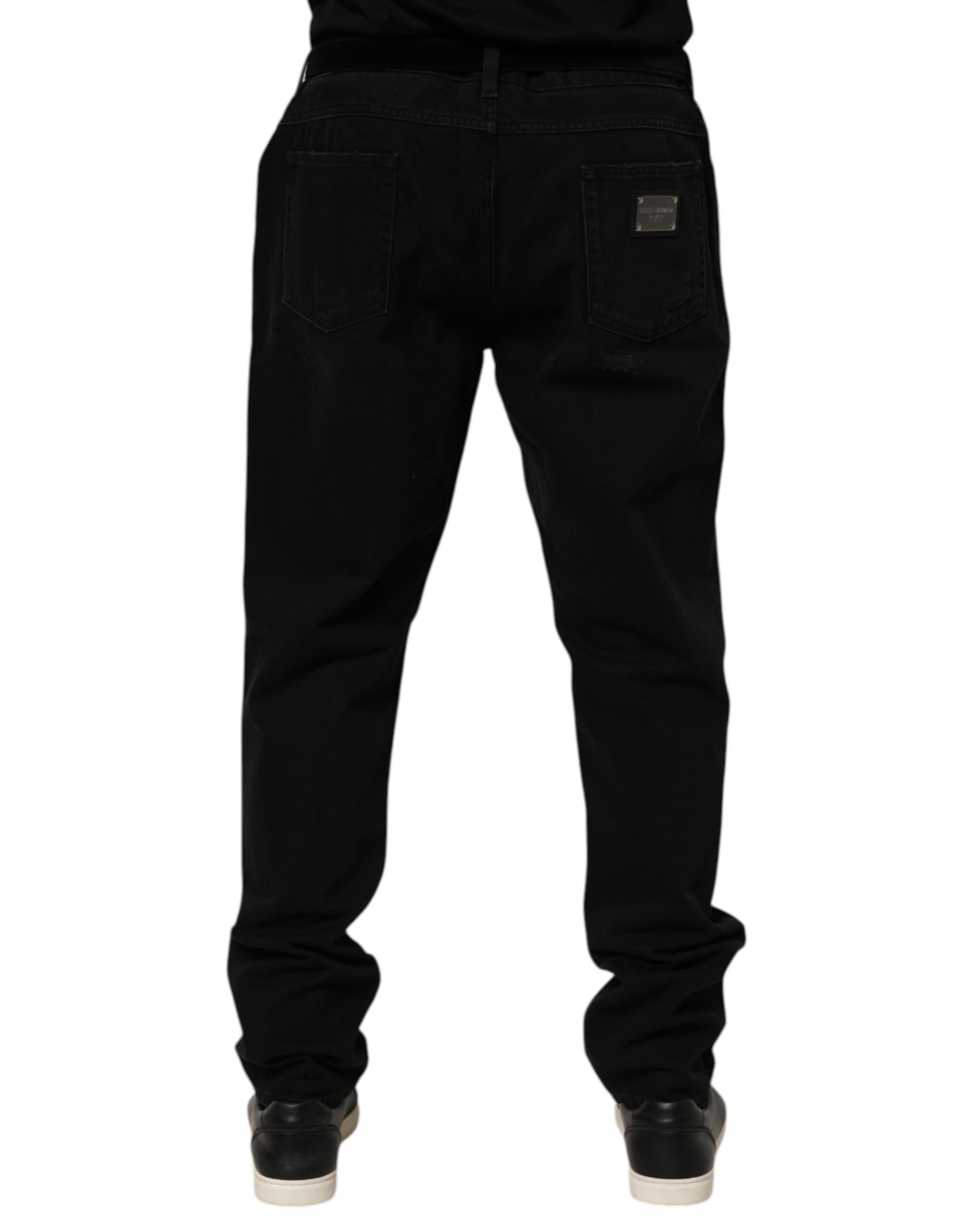 Dolce & Gabbana Black Cotton Regular Denim Men Trouser Jeans - Image 4