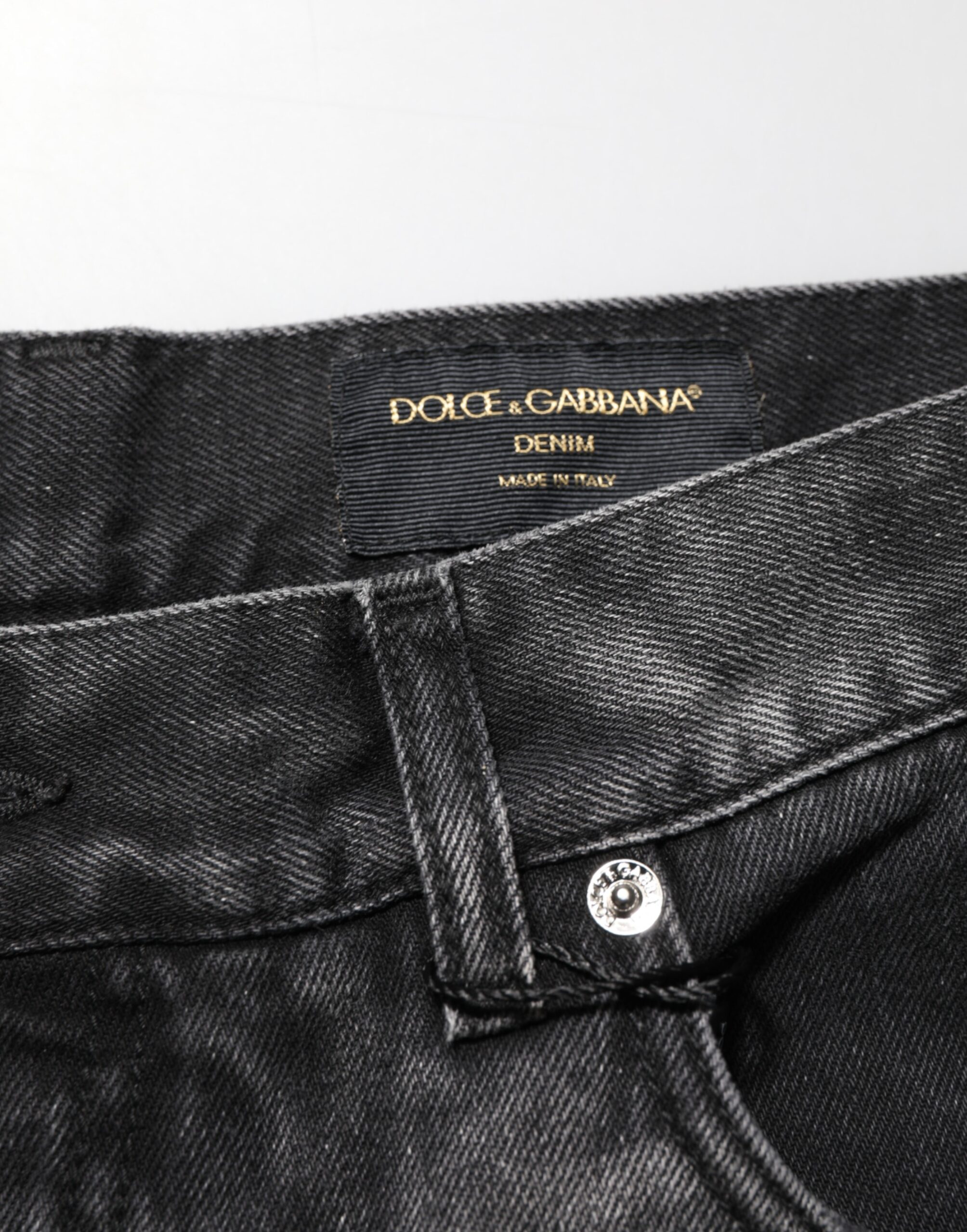 Dolce & Gabbana Black Marbled Effect Straight Men Denim Jeans - Image 6