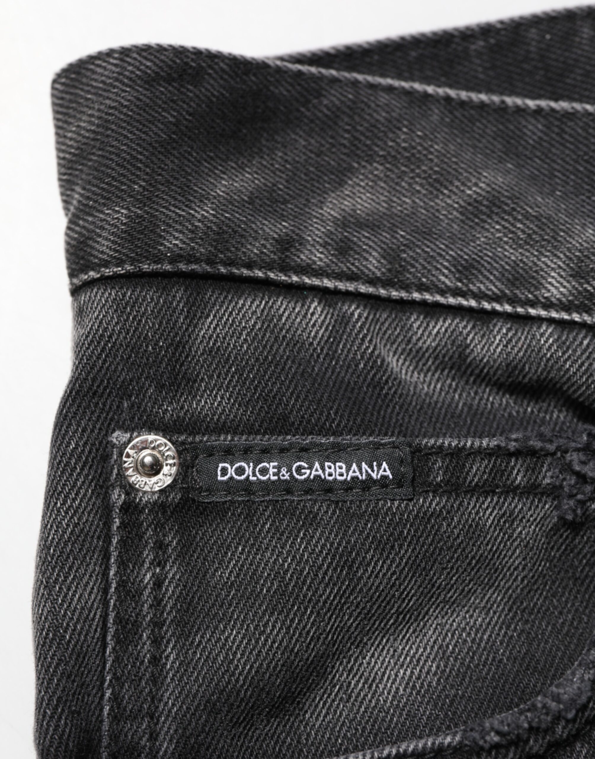 Dolce & Gabbana Black Marbled Effect Straight Men Denim Jeans - Image 7