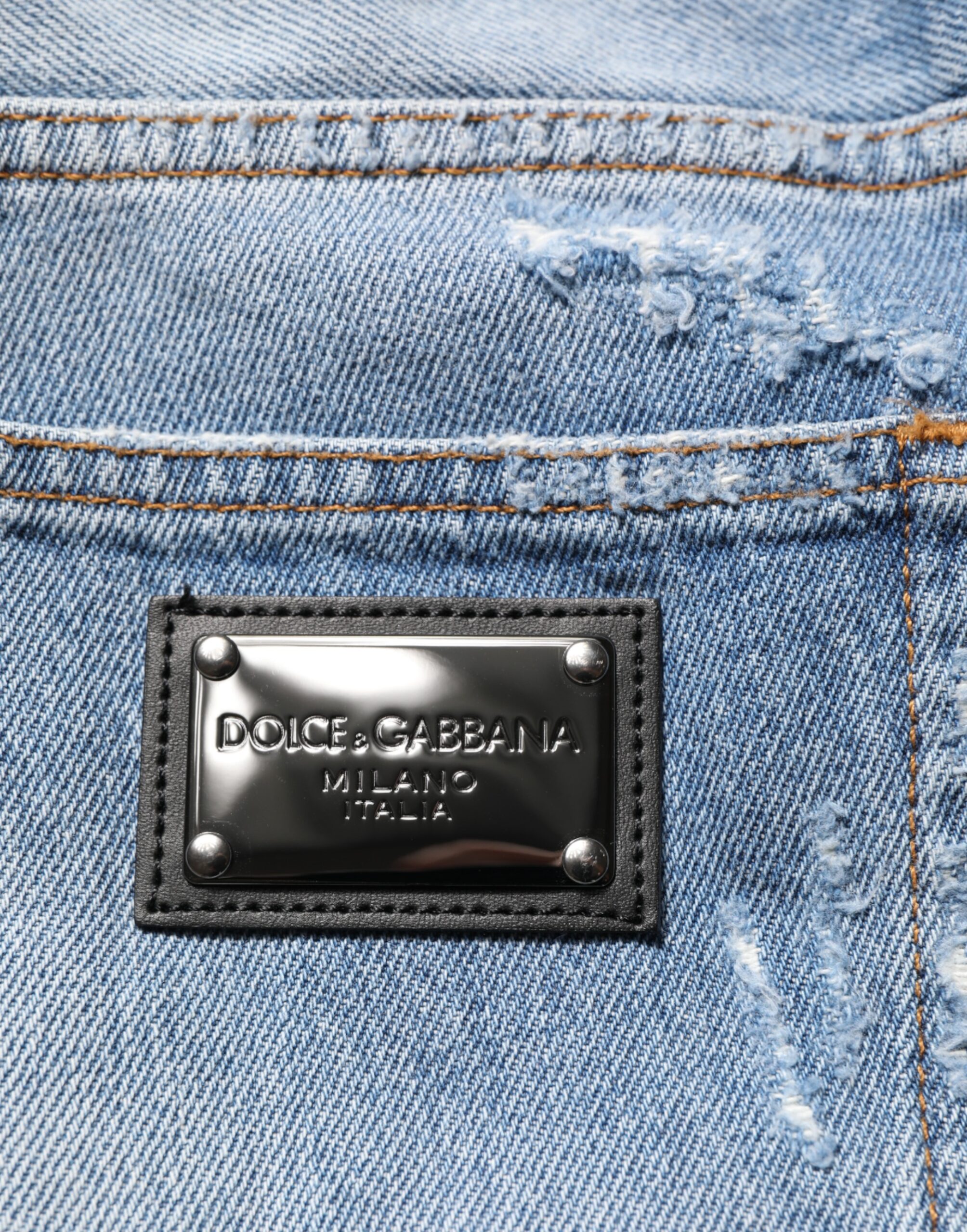 Dolce & Gabbana Blue Distressed Ripped Denim Trouser Jeans - Image 8