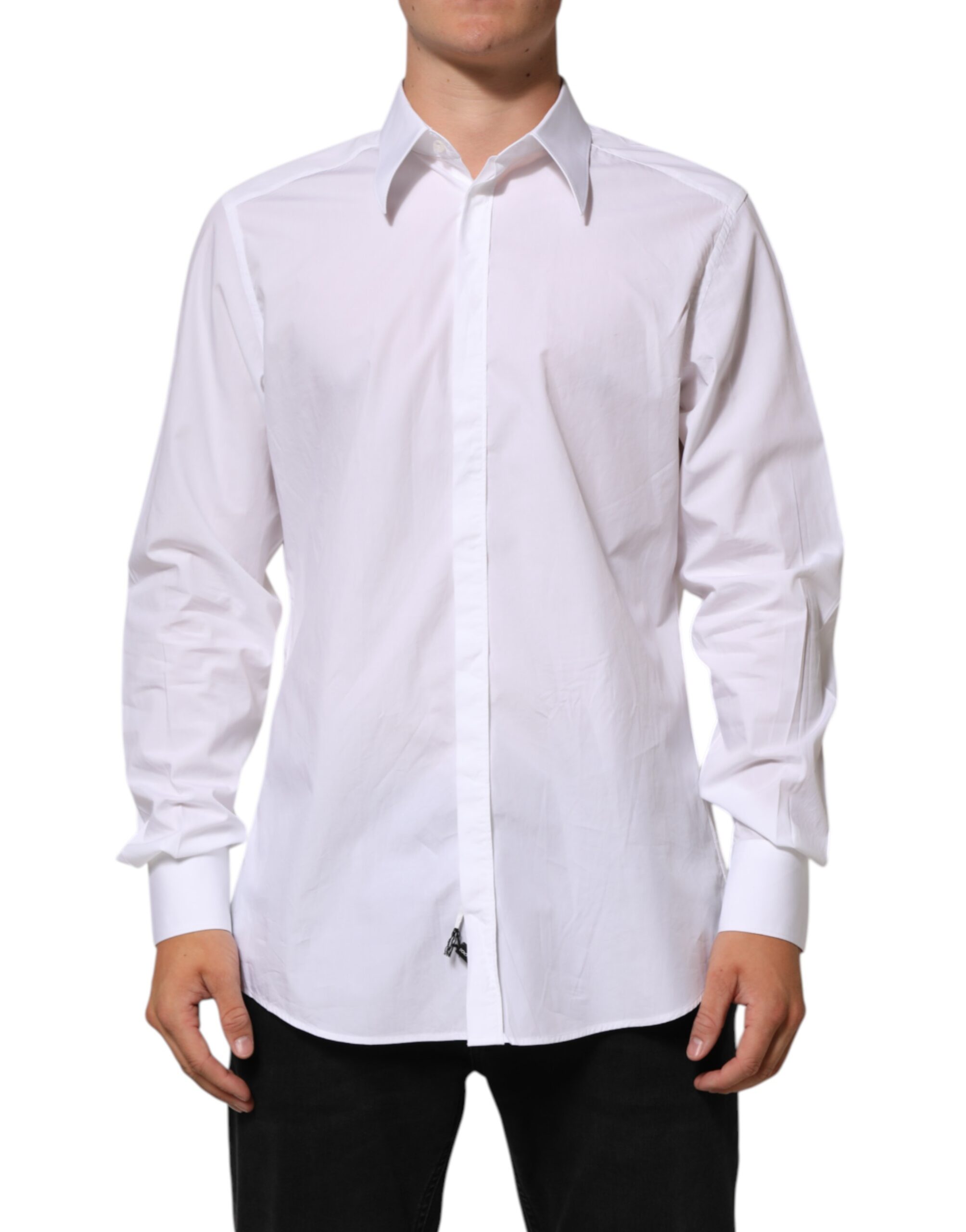 Dolce & Gabbana White Cotton MARTINI Men Formal Dress Shirt - Image 2