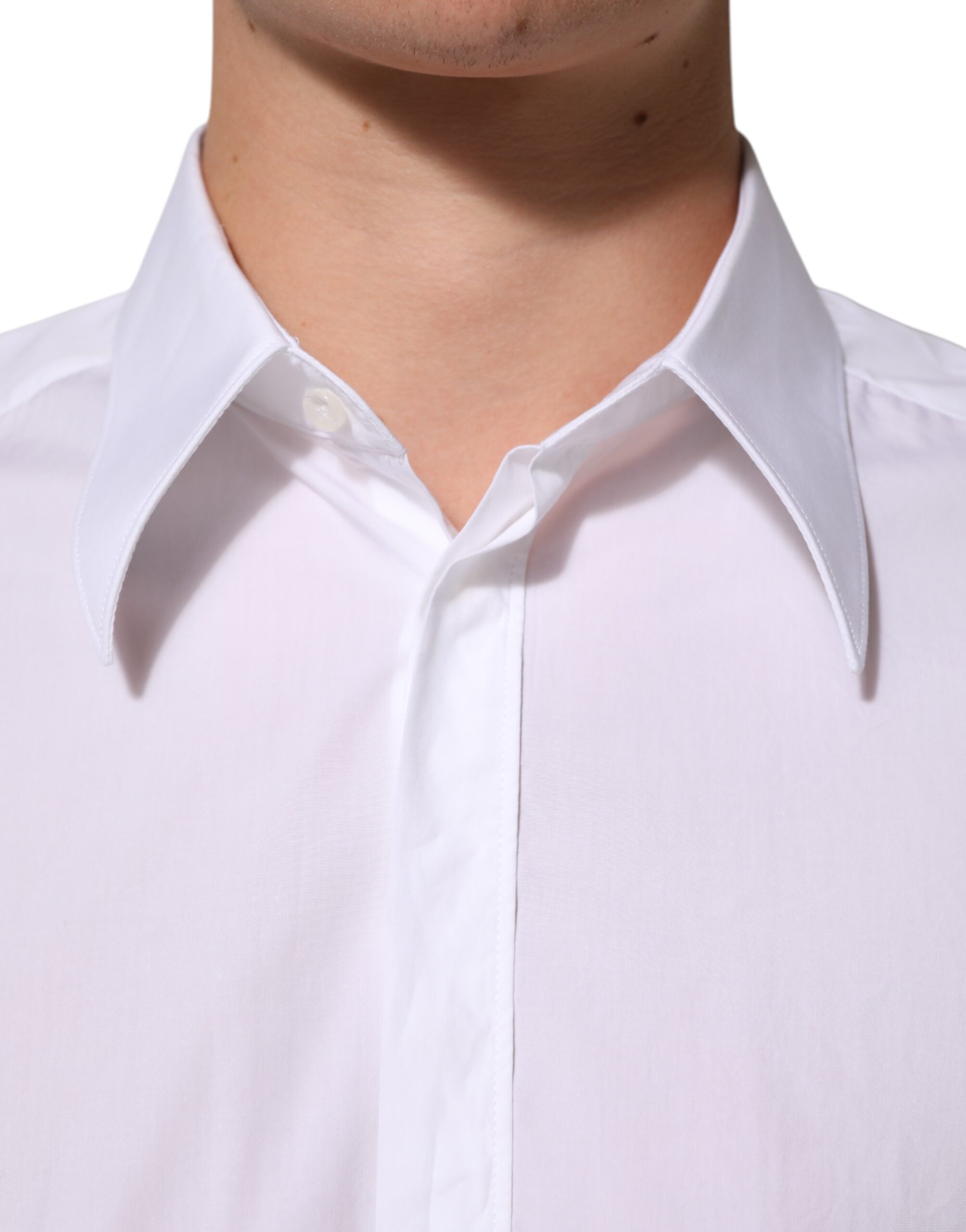 Dolce & Gabbana White Cotton MARTINI Men Formal Dress Shirt - Image 5