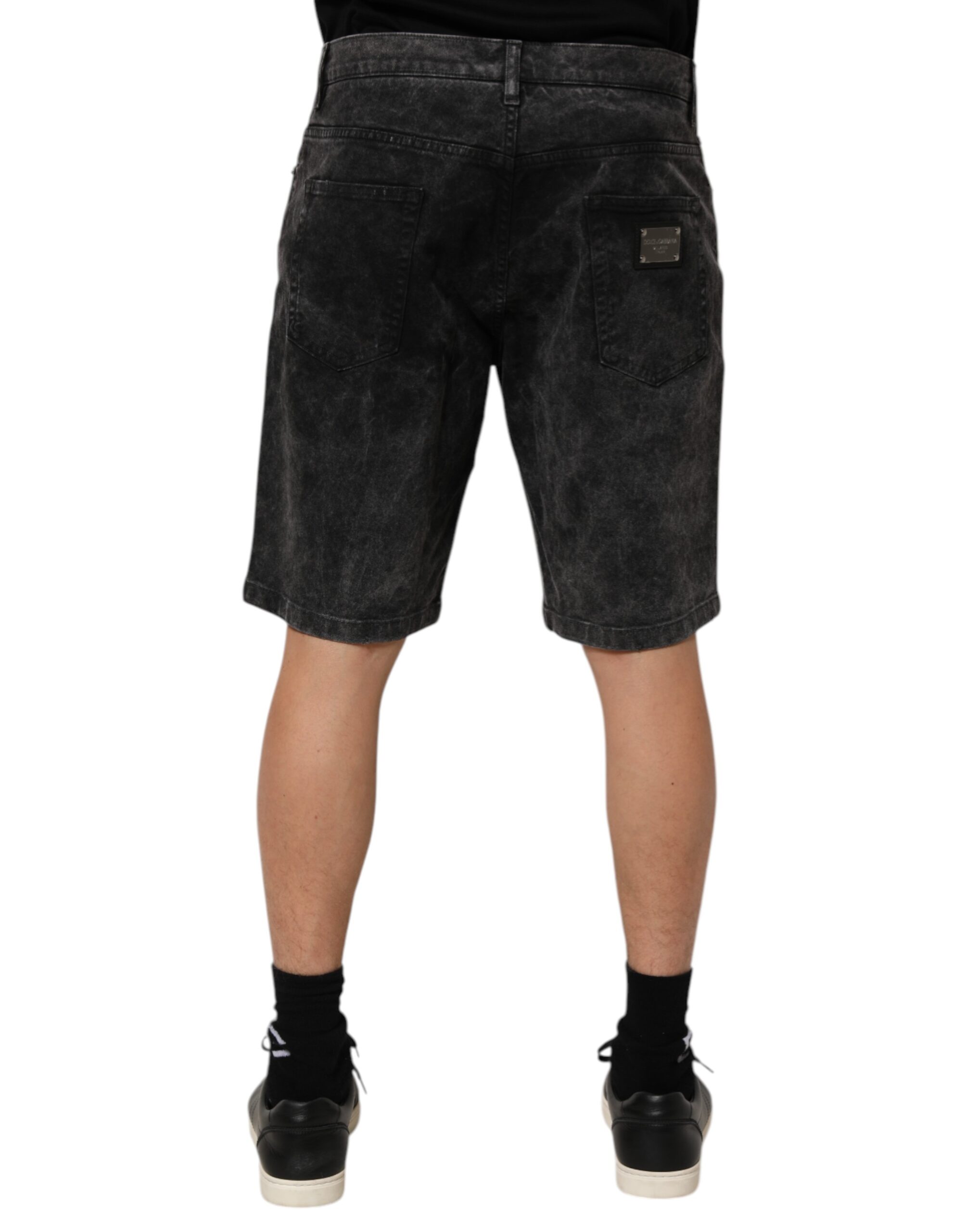 Dolce & Gabbana Black Cotton Mid Waist Denim Men Bermuda Short - Image 4