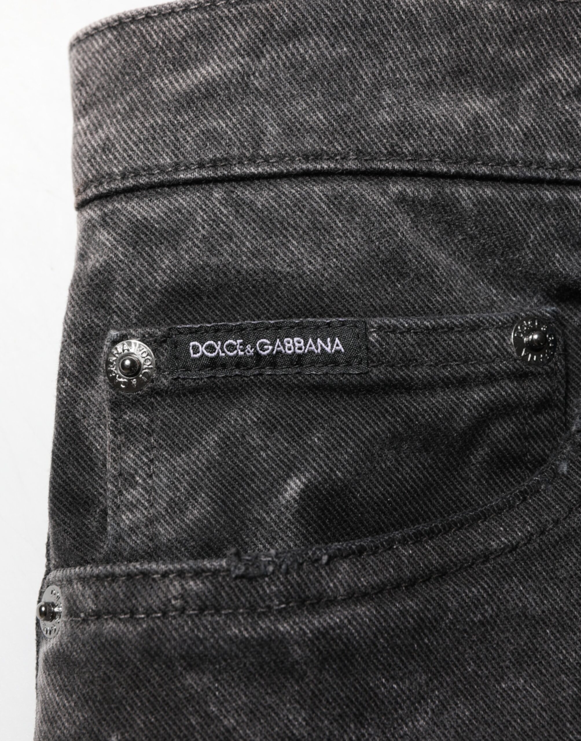 Dolce & Gabbana Black Cotton Mid Waist Denim Men Bermuda Short - Image 6