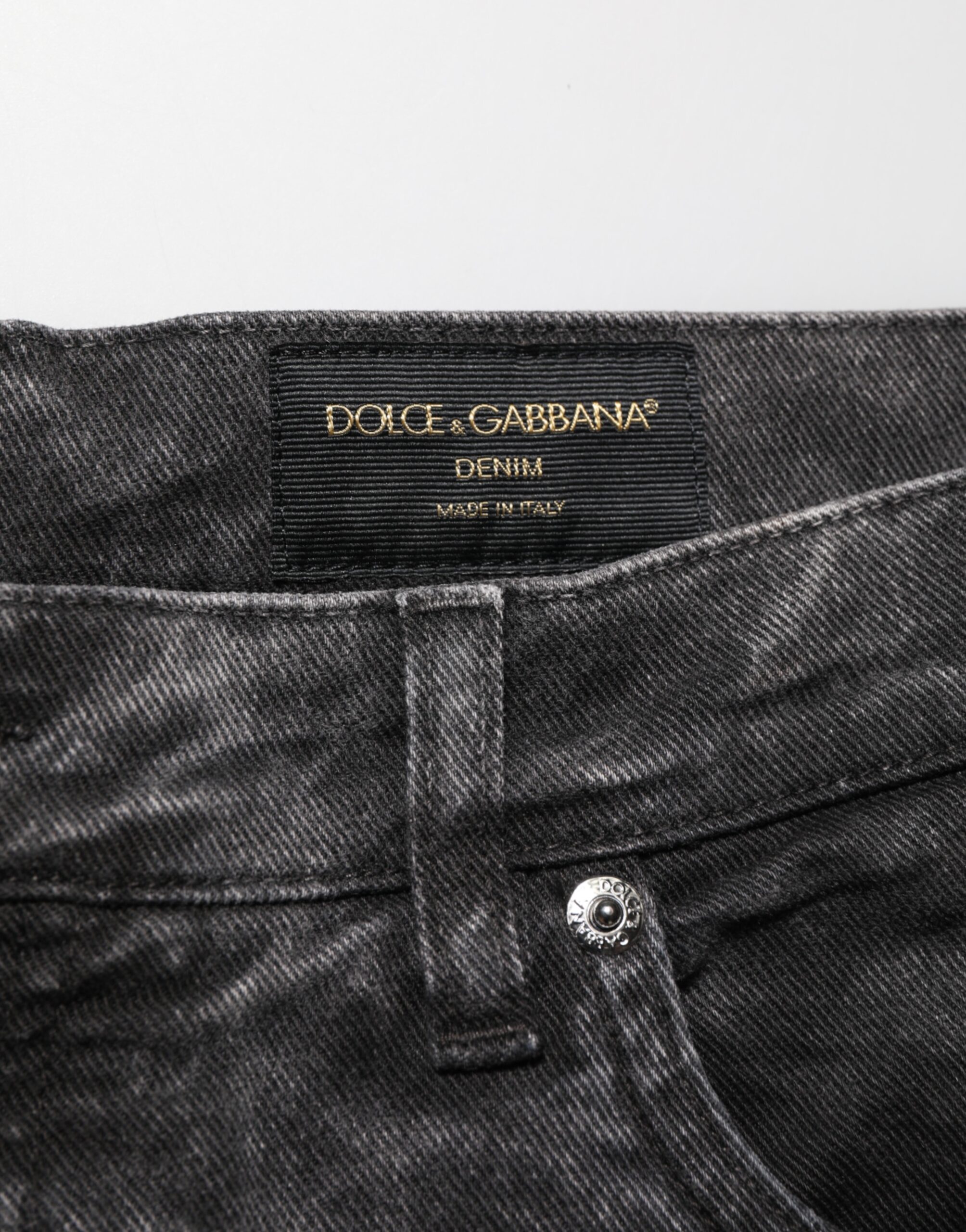 Dolce & Gabbana Black Cotton Mid Waist Denim Men Bermuda Short - Image 7