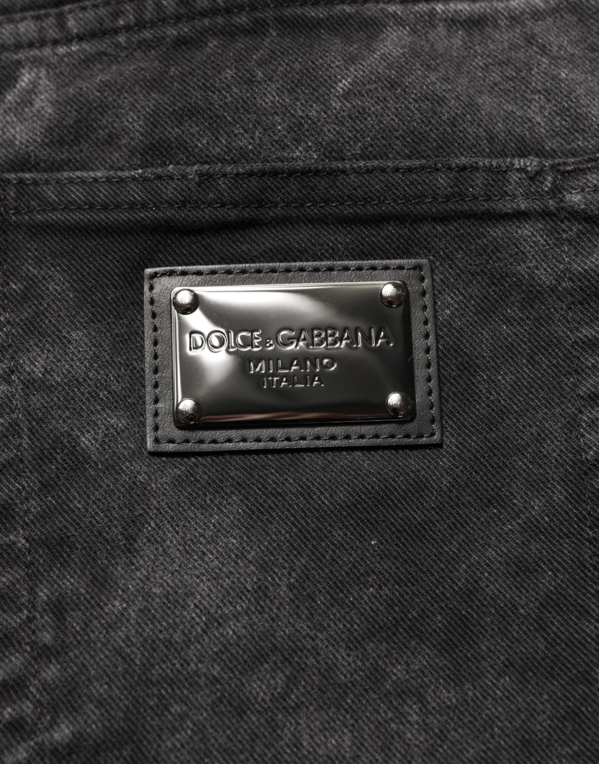 Dolce & Gabbana Black Cotton Mid Waist Denim Men Bermuda Short - Image 8