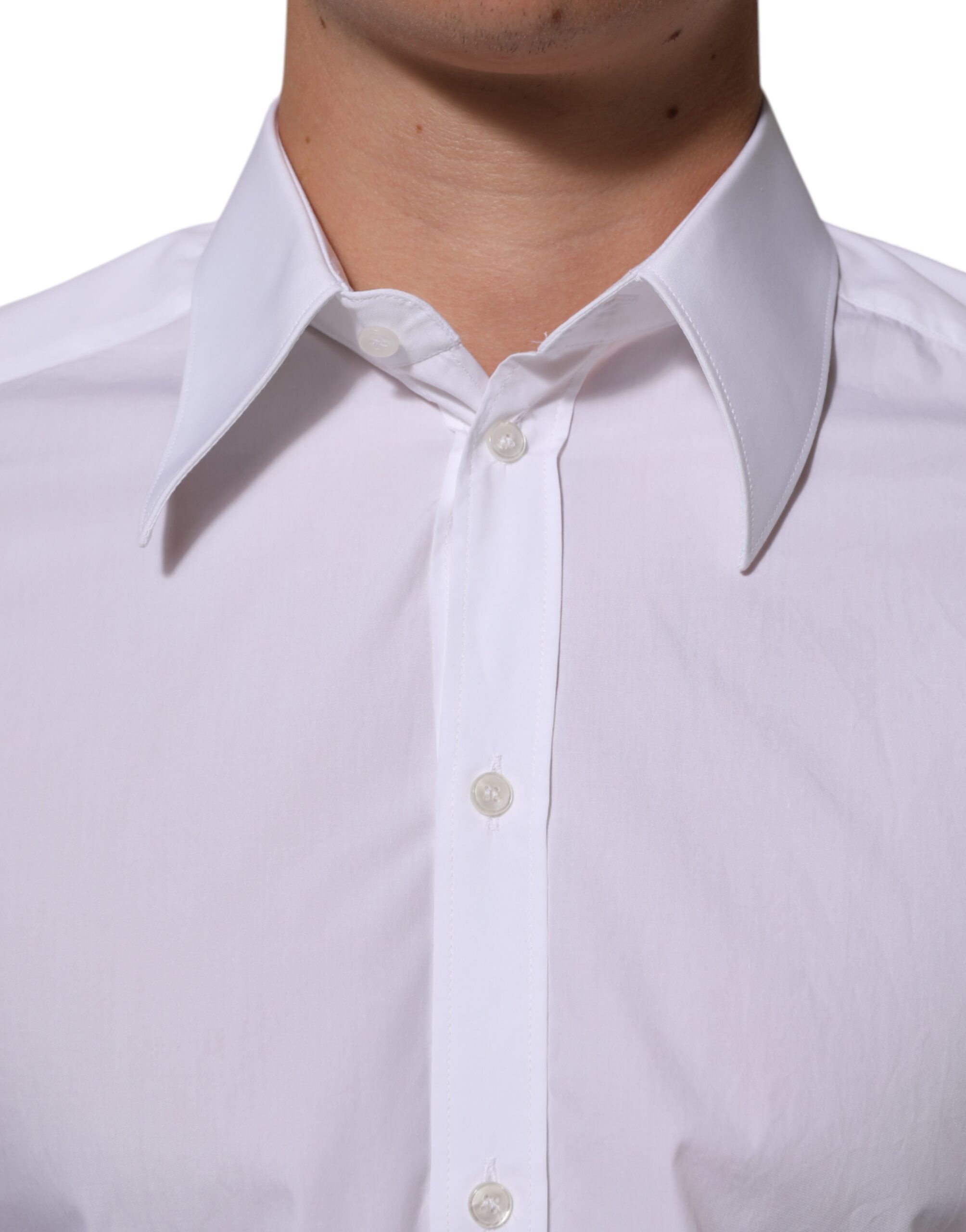 Dolce & Gabbana White Cotton MARTINI Men Formal Dress Shirt - Image 5